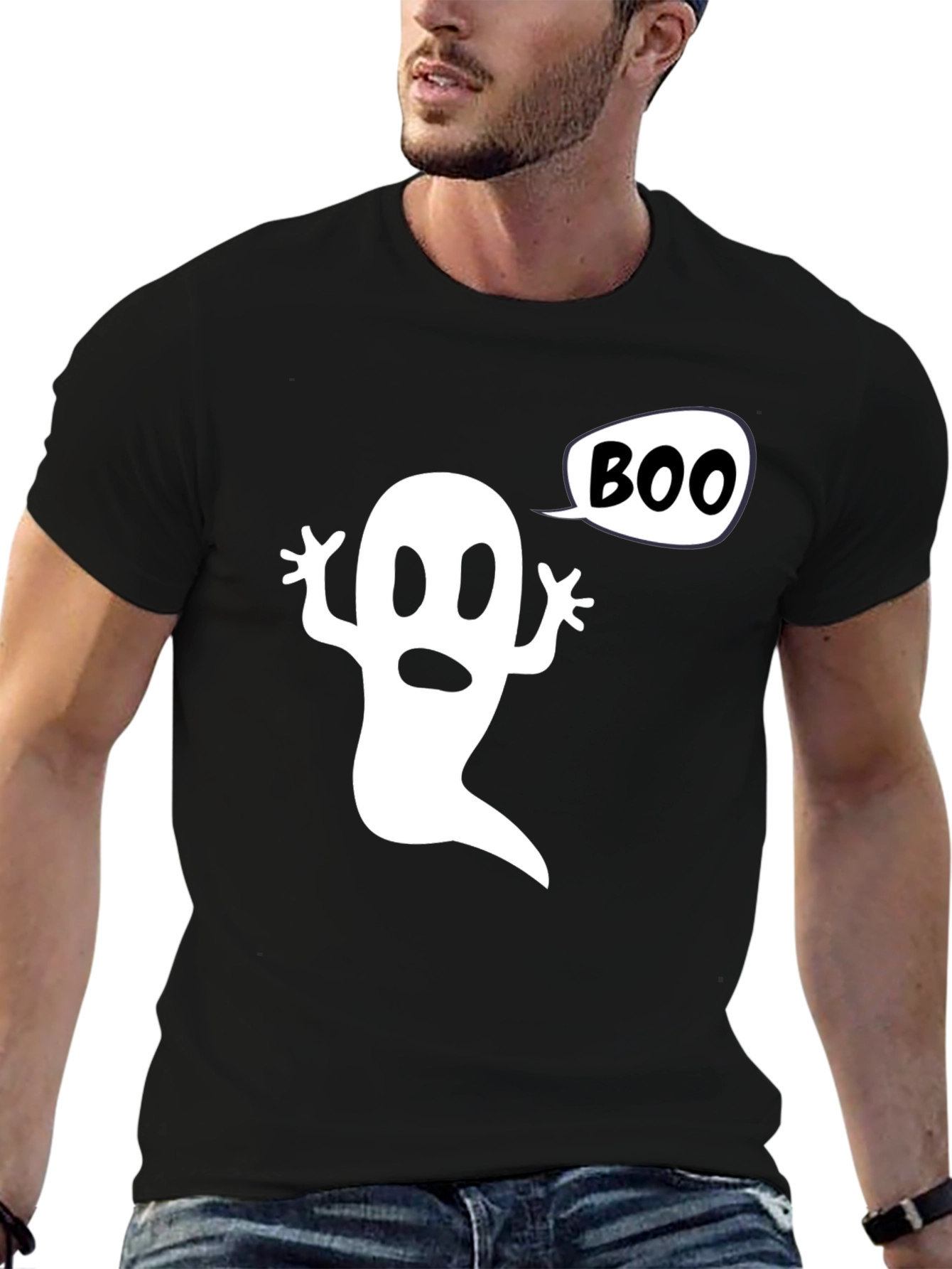 Boo Ghost Graphic Tee - Halloween Spooky Shirt