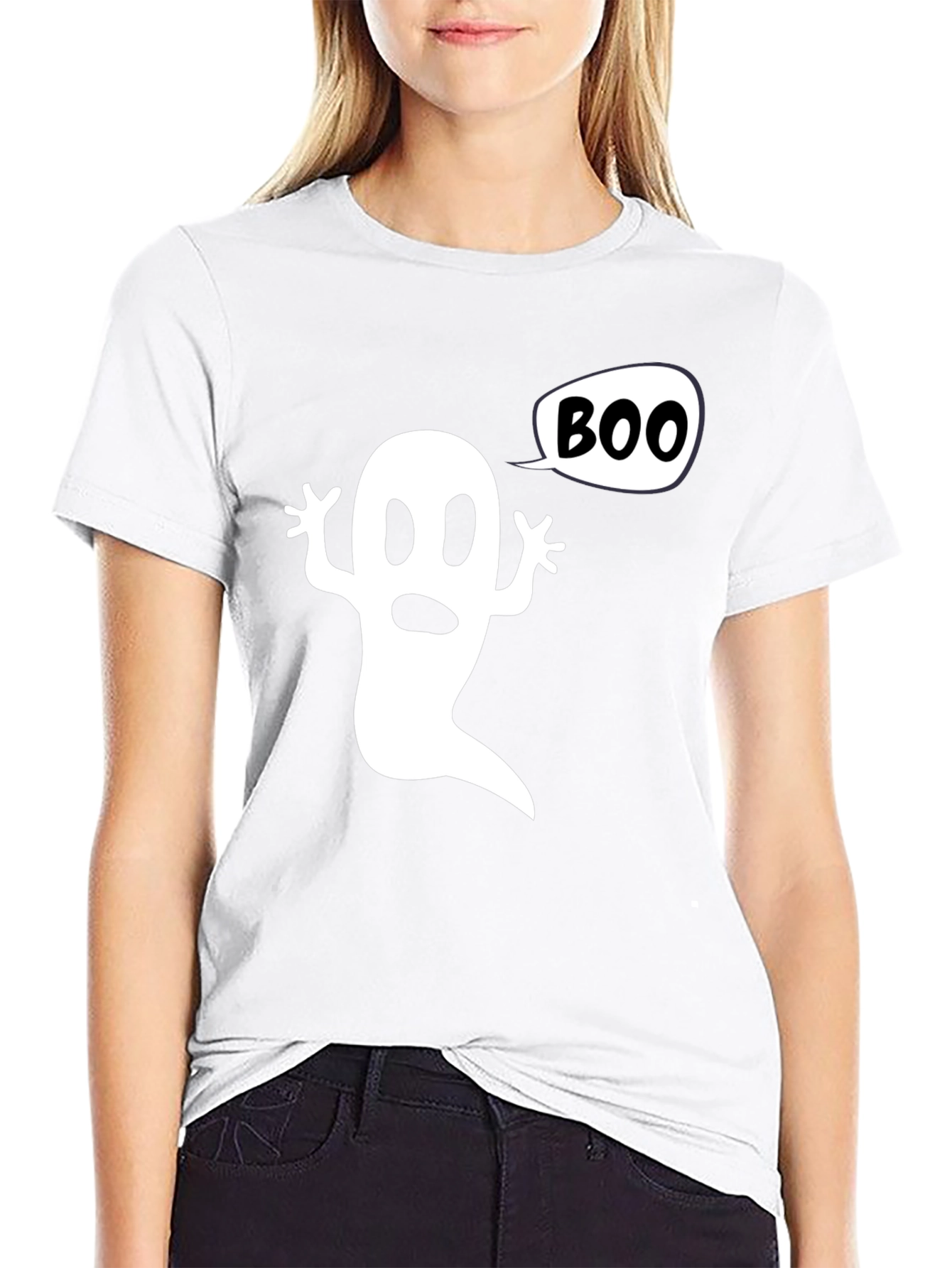Boo Ghost Graphic Tee - Halloween Spooky Shirt