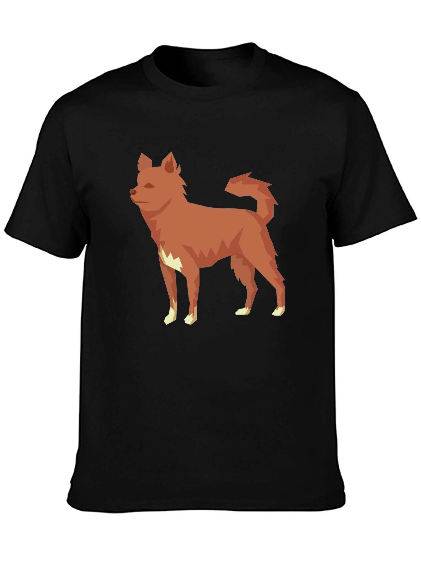 Geometric Dog Graphic Tee - Modern Style