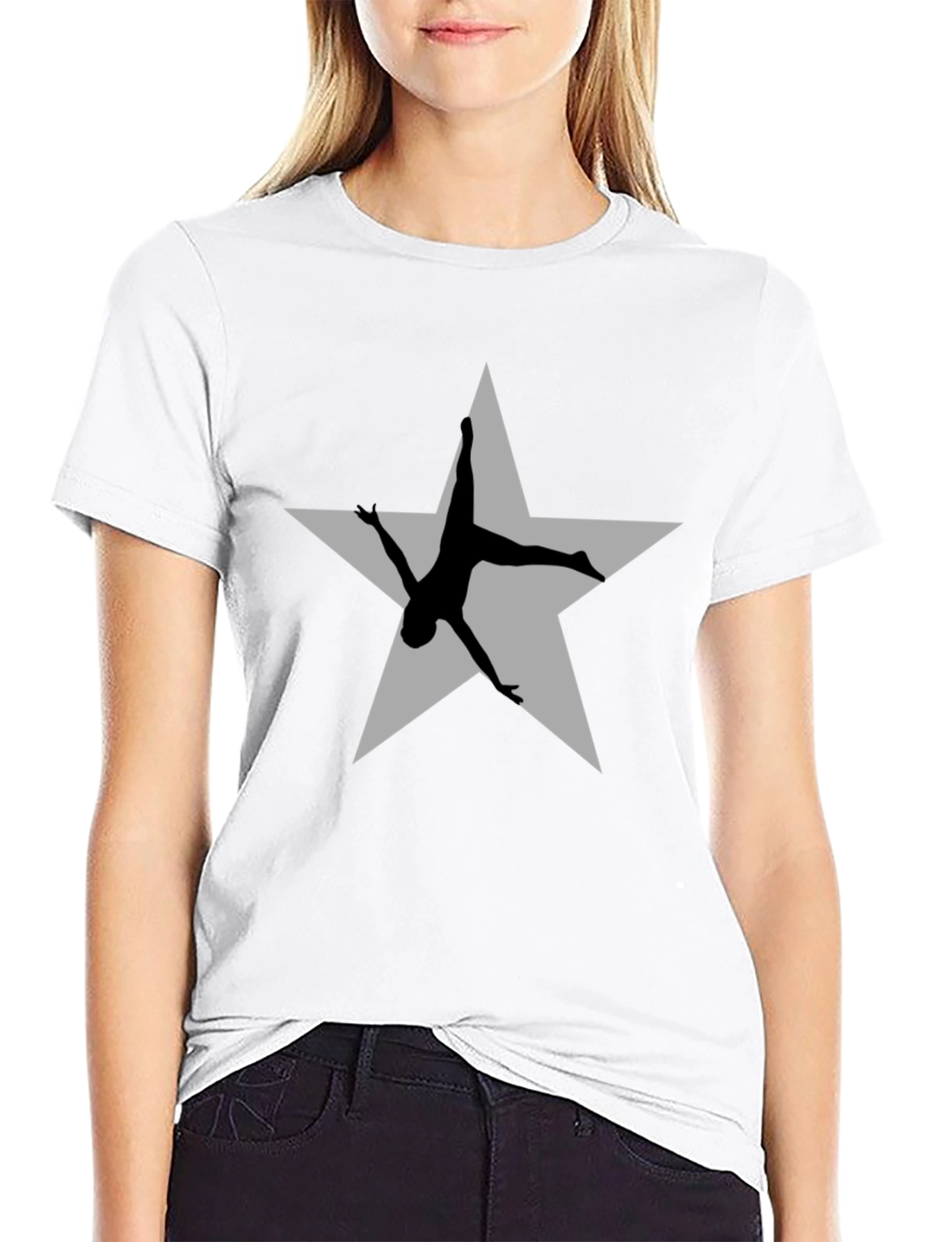 Gymnast Star Graphic Black T-Shirt