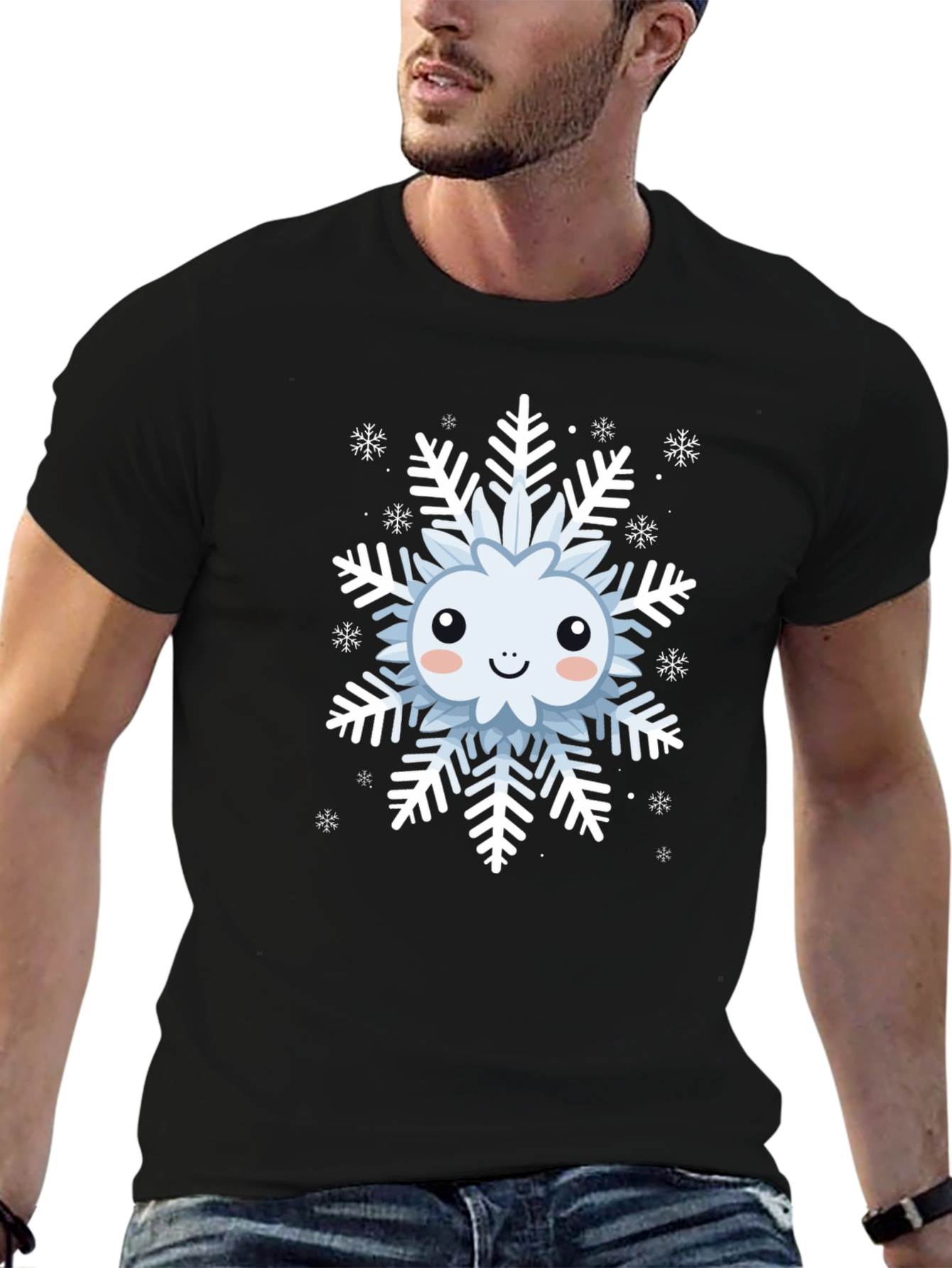 Cute Snowflake Graphic Tee - Winter Holiday Apparel