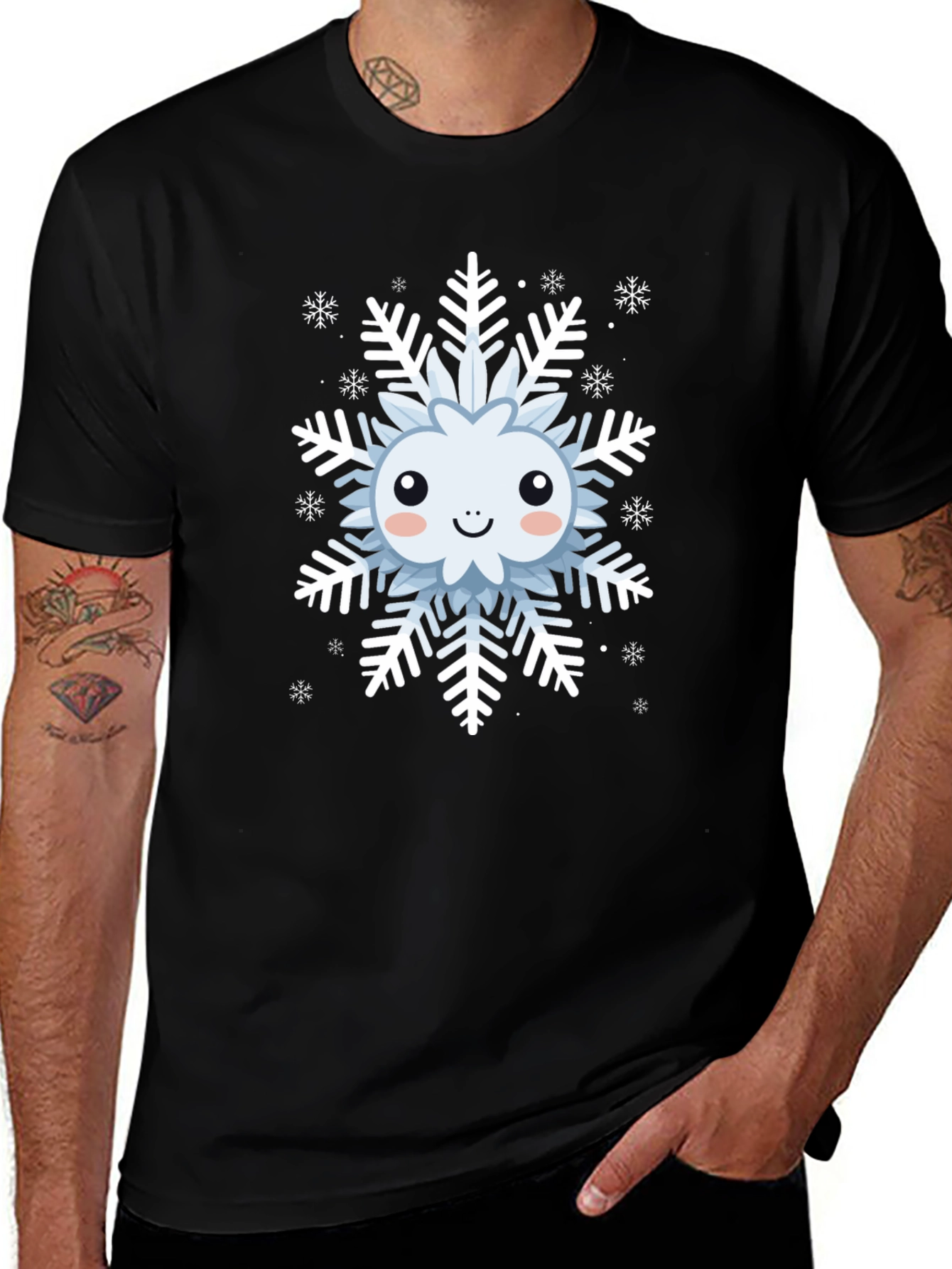 Cute Snowflake Graphic Tee - Winter Holiday Apparel