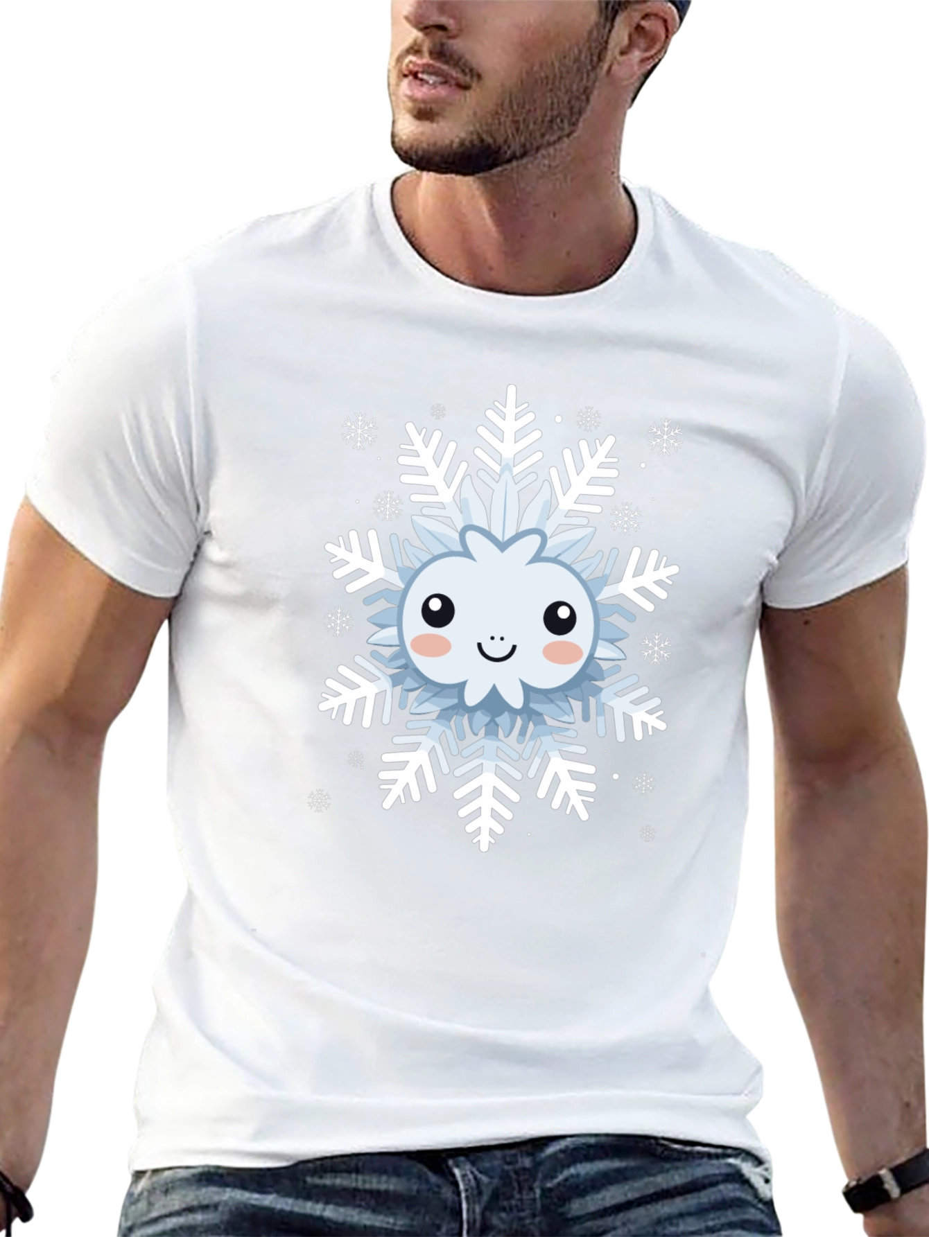 Cute Snowflake Graphic Tee - Winter Holiday Apparel