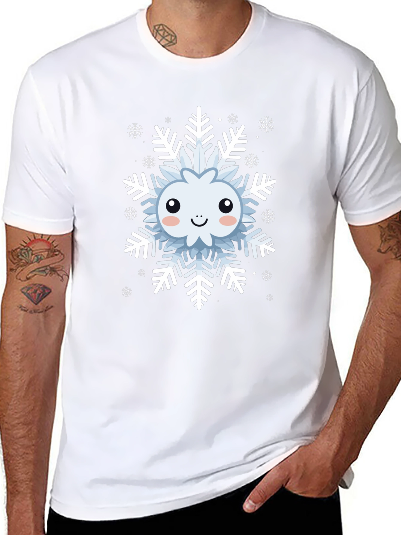 Cute Snowflake Graphic Tee - Winter Holiday Apparel