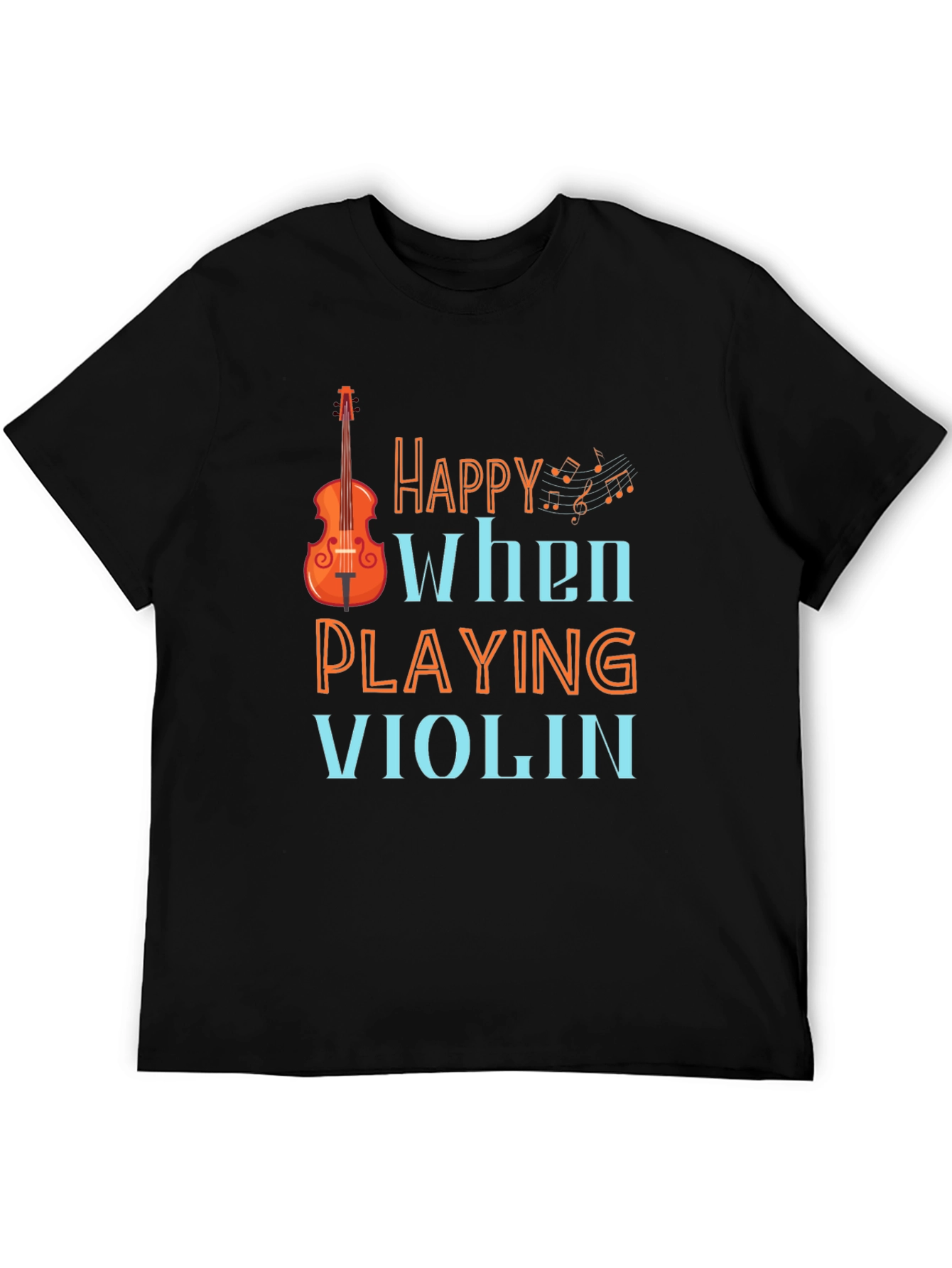 Happy When Playing Violin Graphic Tee Shirt