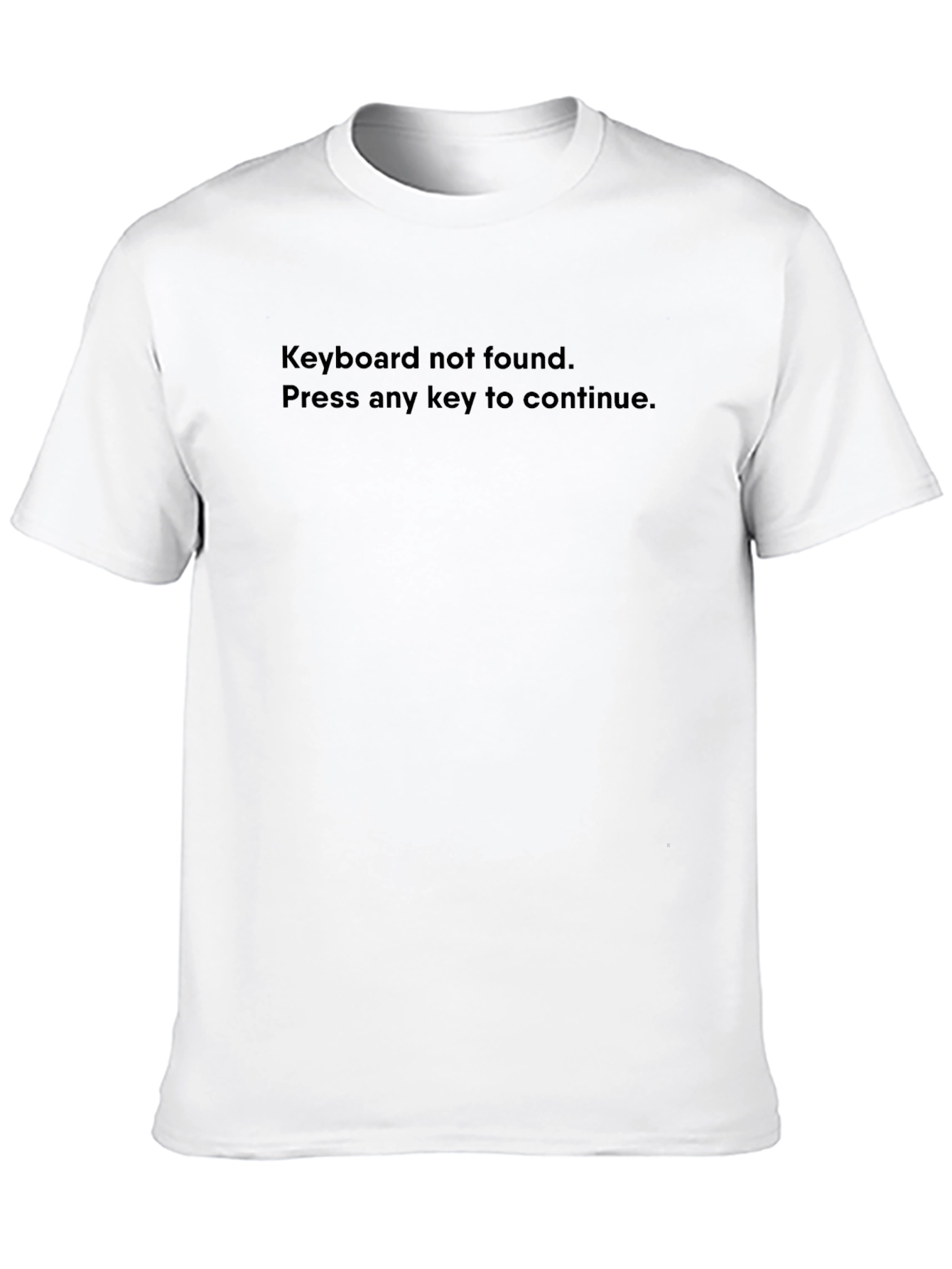 Keyboard Not Found Black T-Shirt - Press Any Key