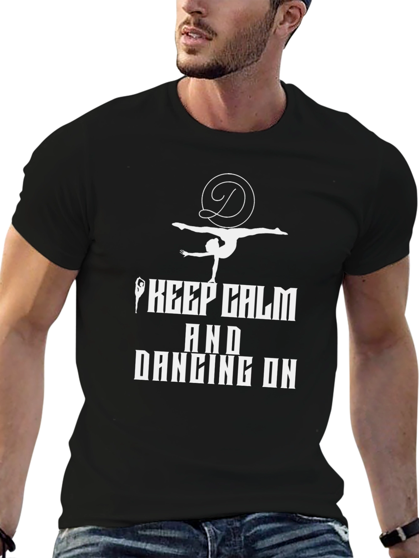 Keep Calm and Dancing On Black Graphic Tee