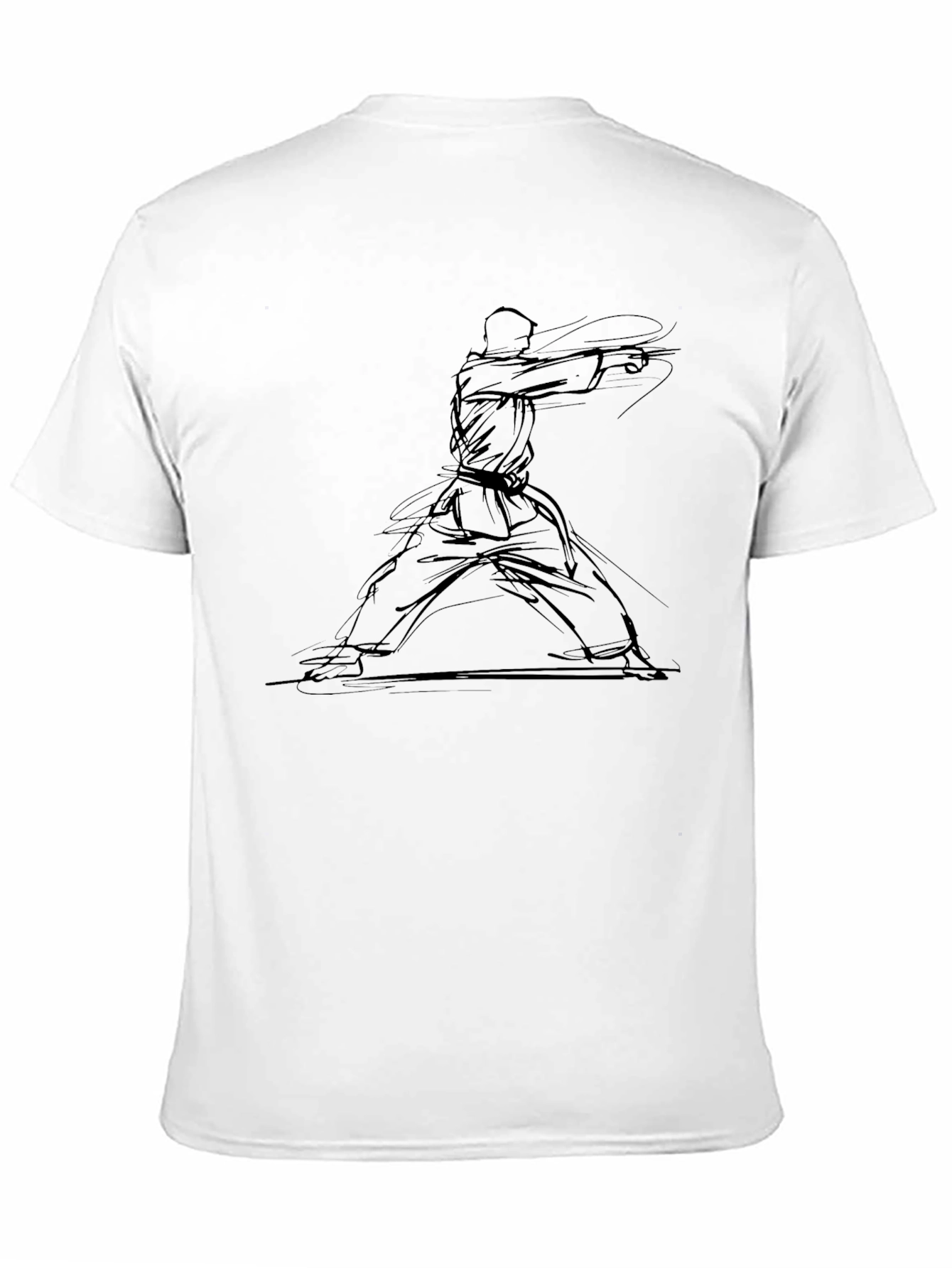 Martial Arts Sketch Black T-Shirt
