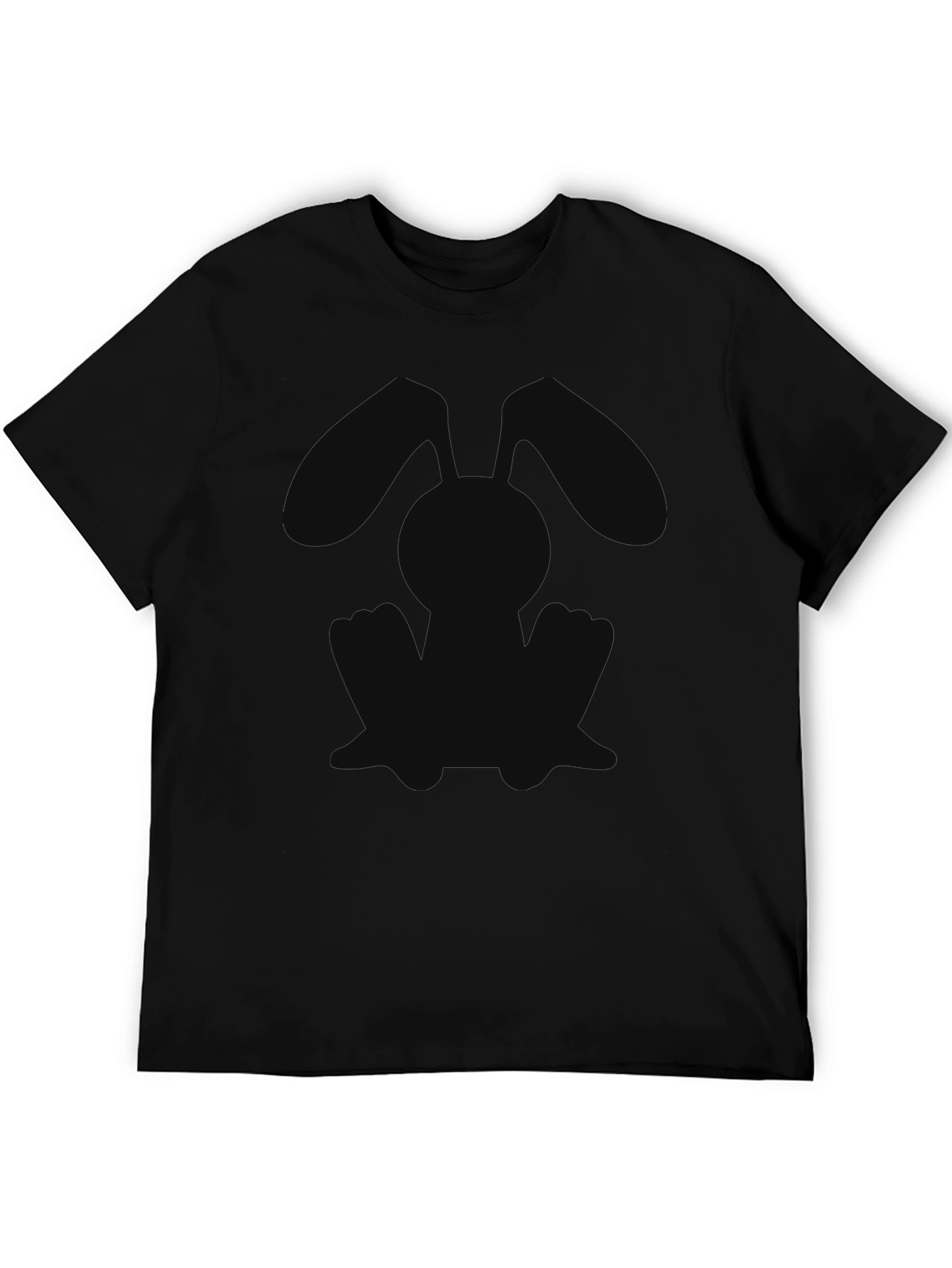 Black T-Shirt with Bunny Silhouette
