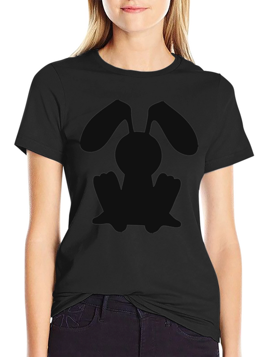 Black T-Shirt with Bunny Silhouette