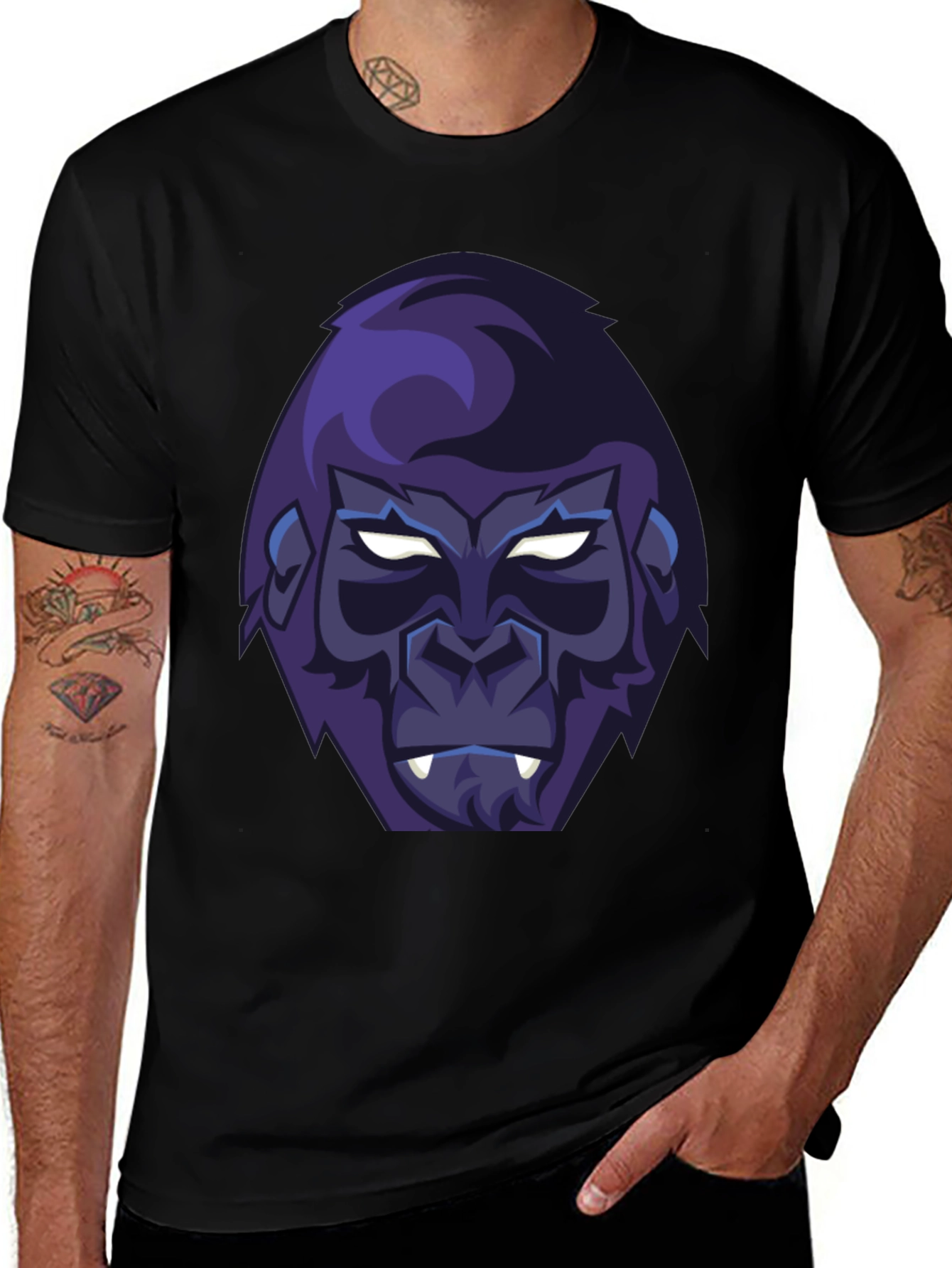 Cool Gorilla Graphic T-Shirt - Mens Black Tee