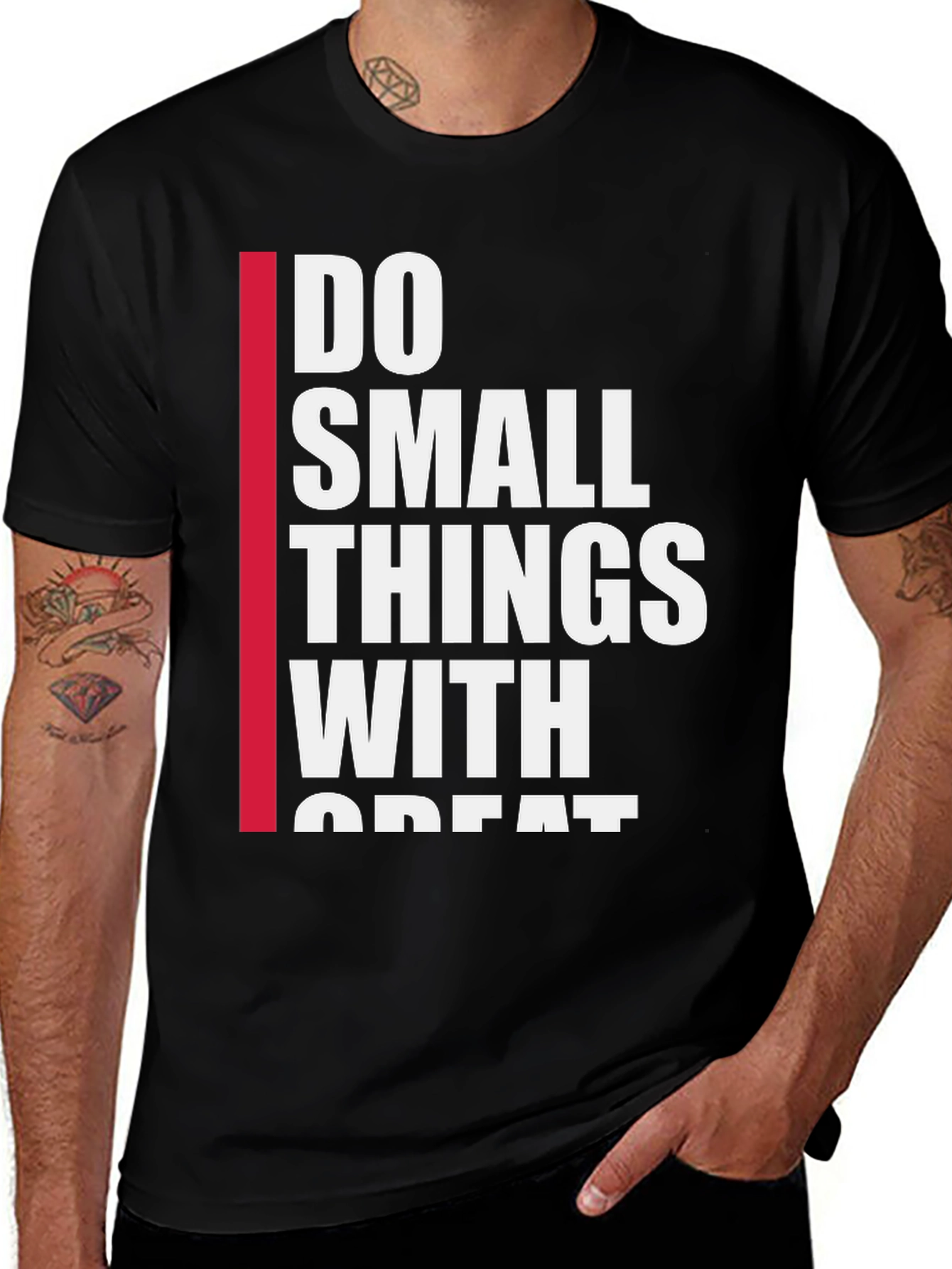 Inspirational Black T-Shirt - Do Small Things With Great