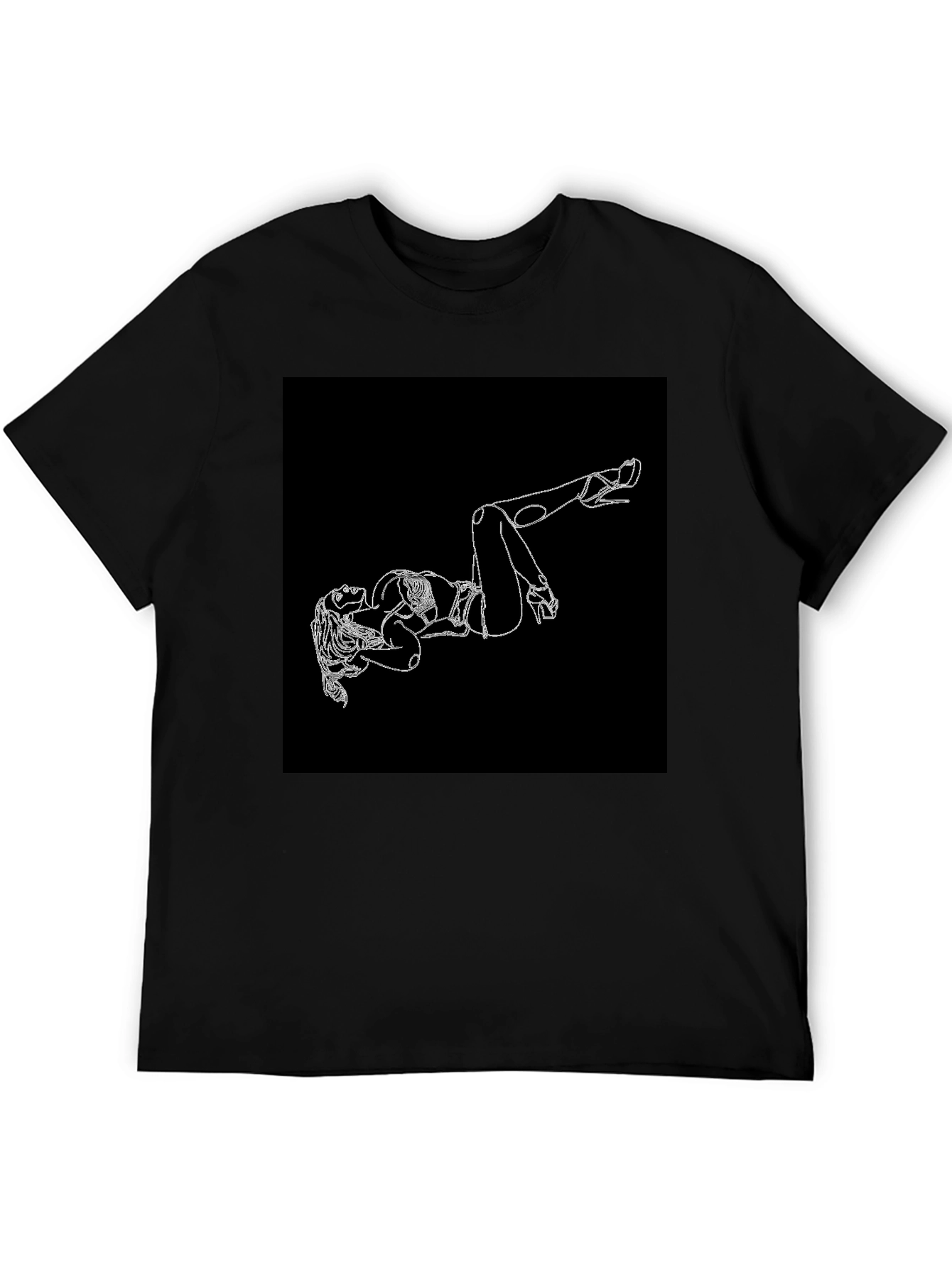 Black T-Shirt with Woman Silhouette