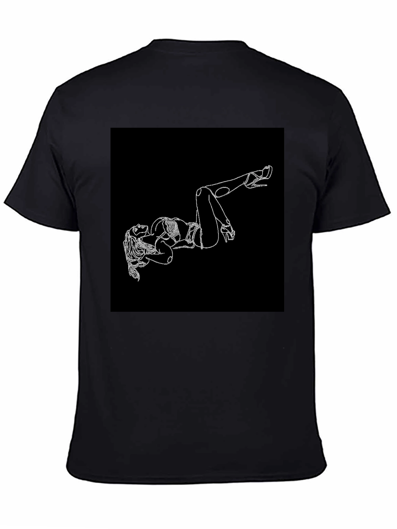 Black T-Shirt with Woman Silhouette