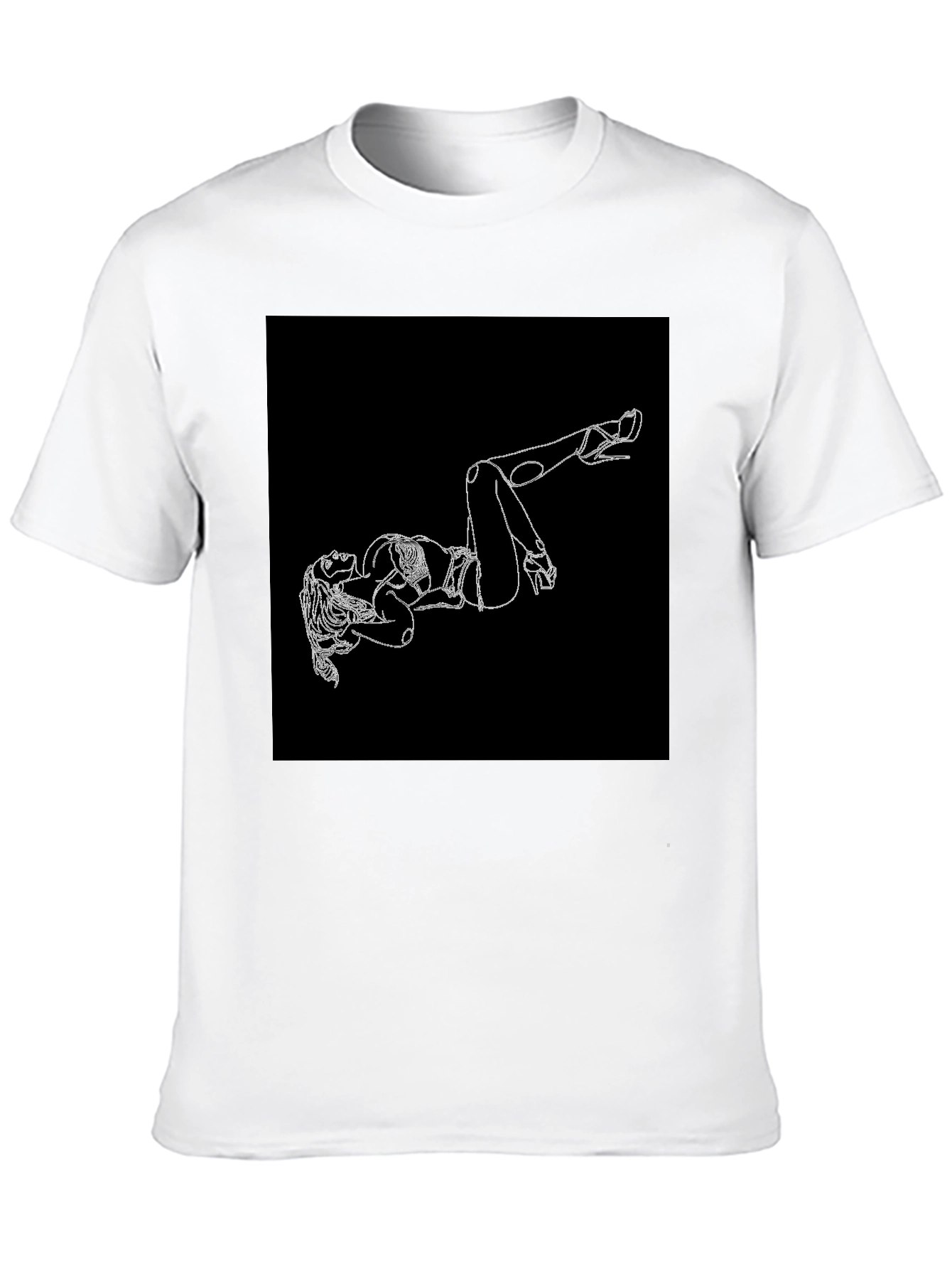Black T-Shirt with Woman Silhouette
