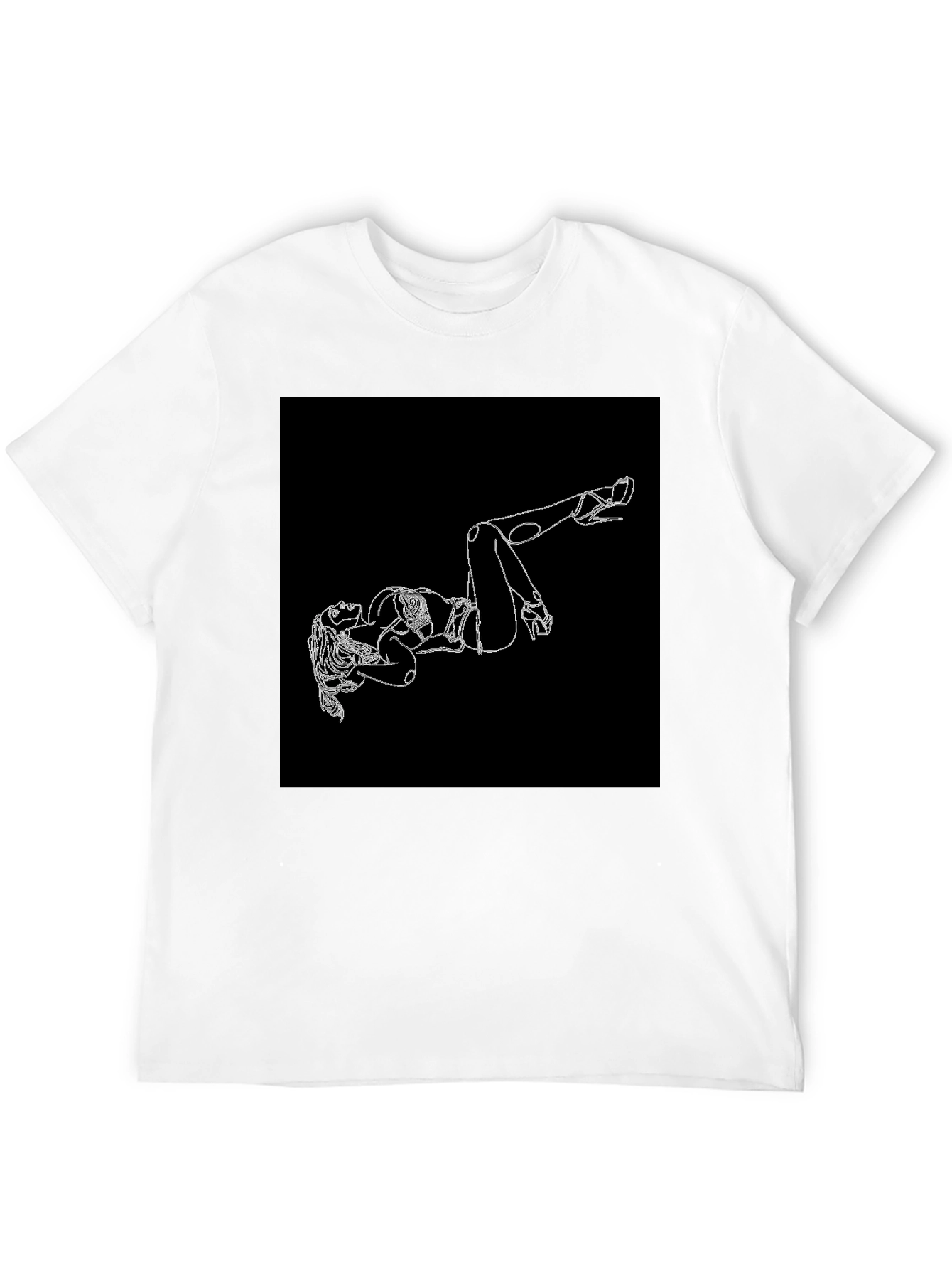 Black T-Shirt with Woman Silhouette