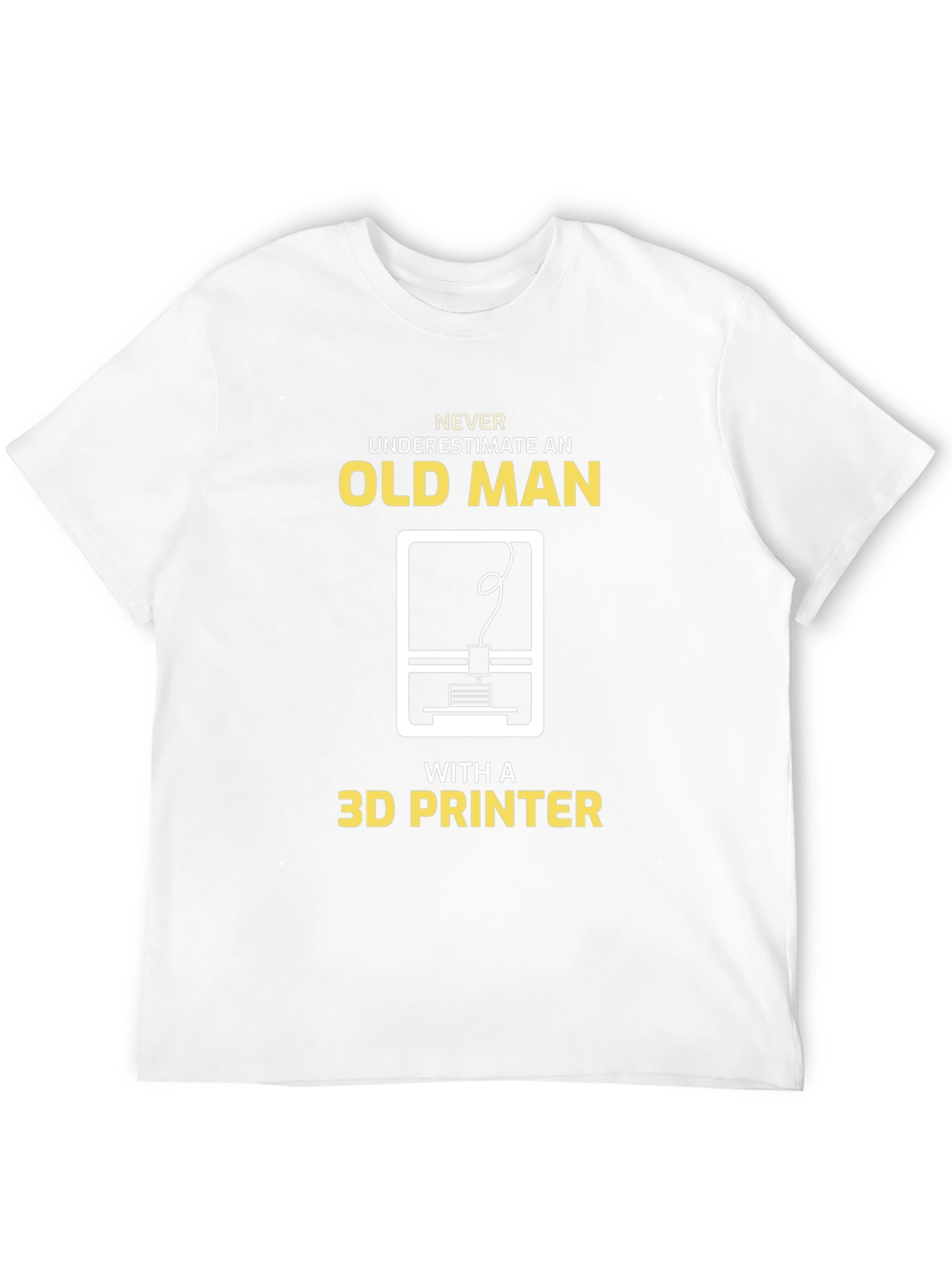 Old Man with 3D Printer Graphic T-Shirt