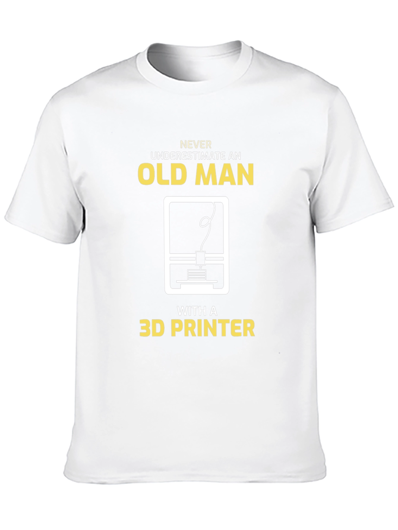 Old Man with 3D Printer Graphic T-Shirt