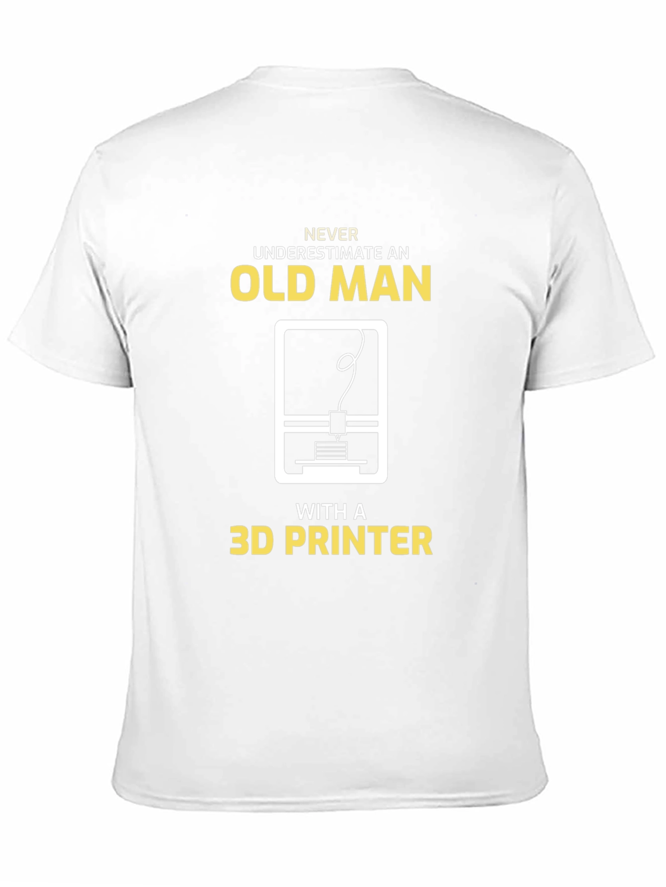 Old Man with 3D Printer Graphic T-Shirt