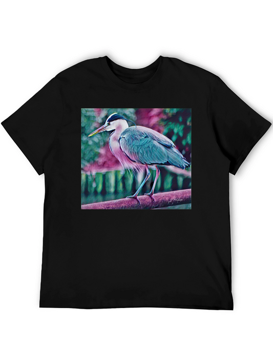 Heron Graphic T-Shirt - Nature Inspired Tee