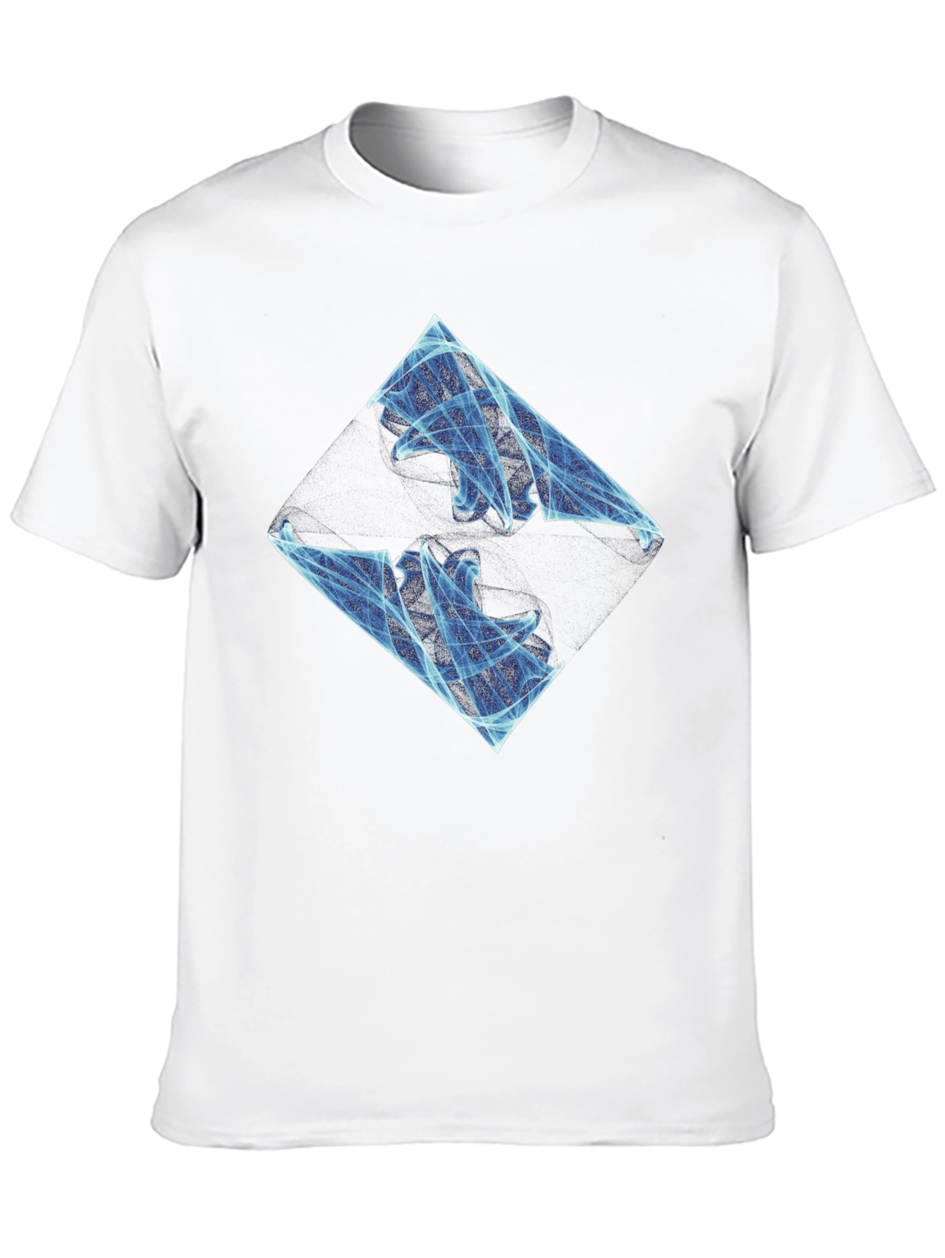 Abstract Blue Graphic Black T-Shirt