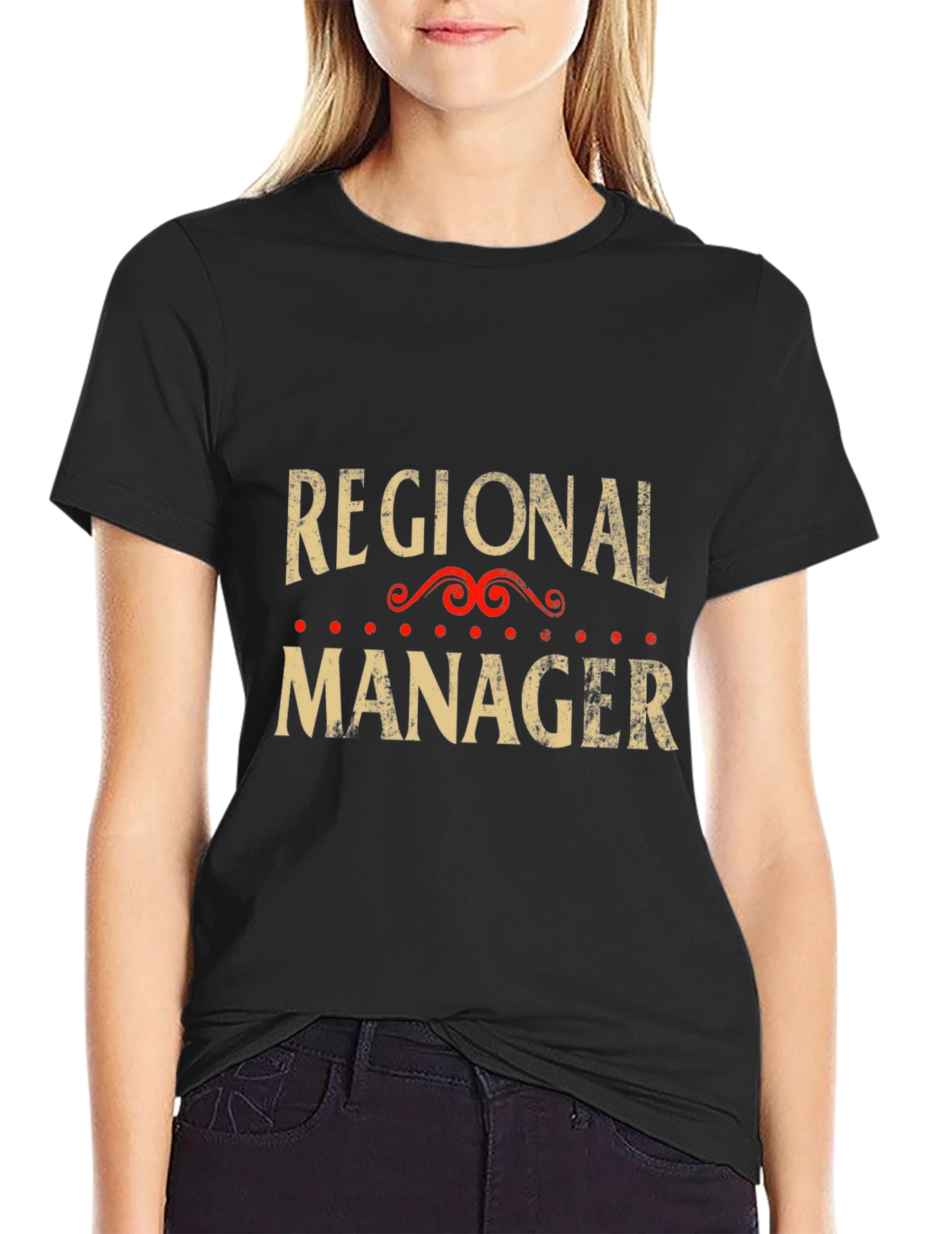 Regional Manager Graphic Tee - Black Cotton T-Shirt