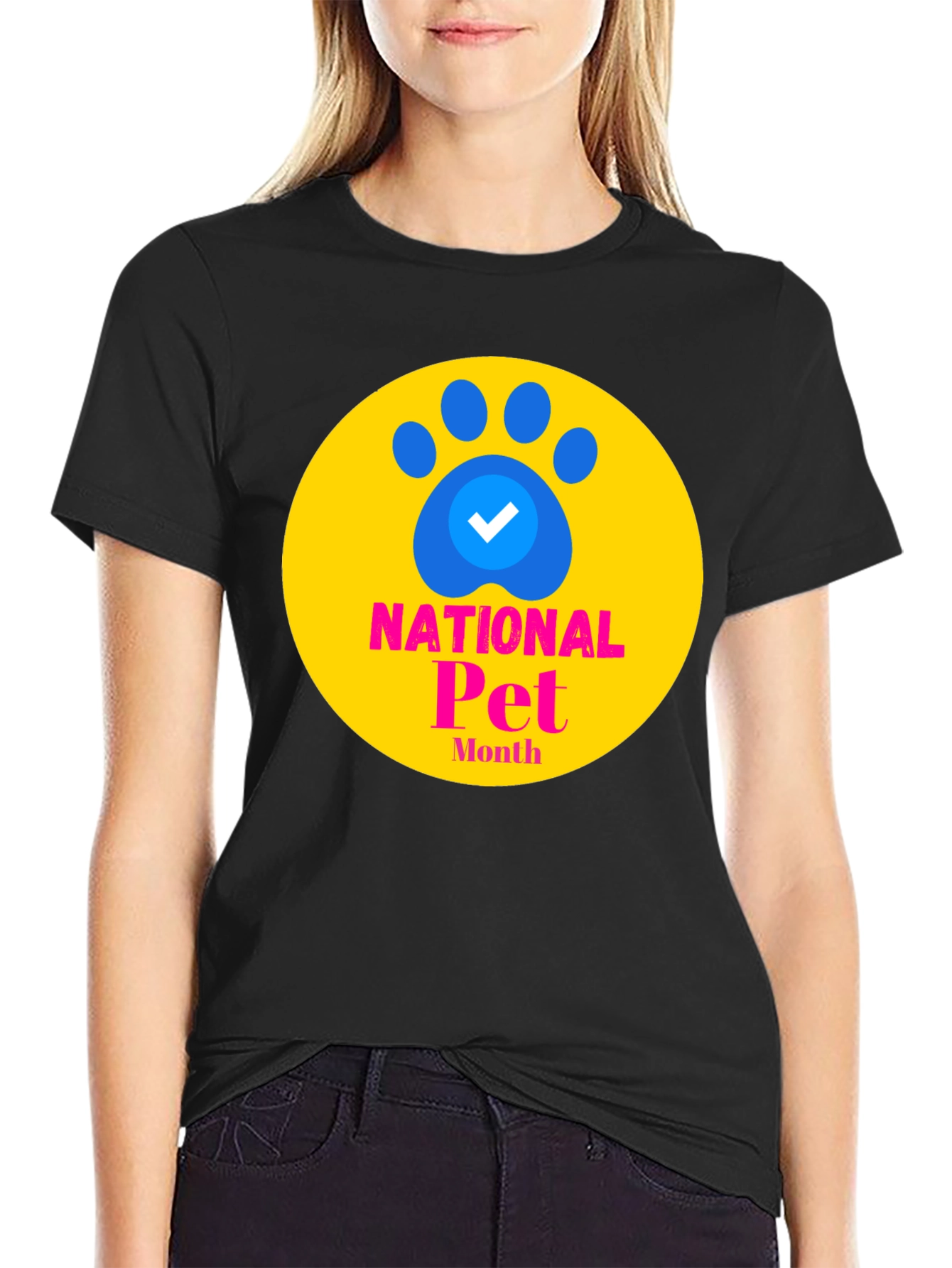 National Pet Month Graphic Tee - Black