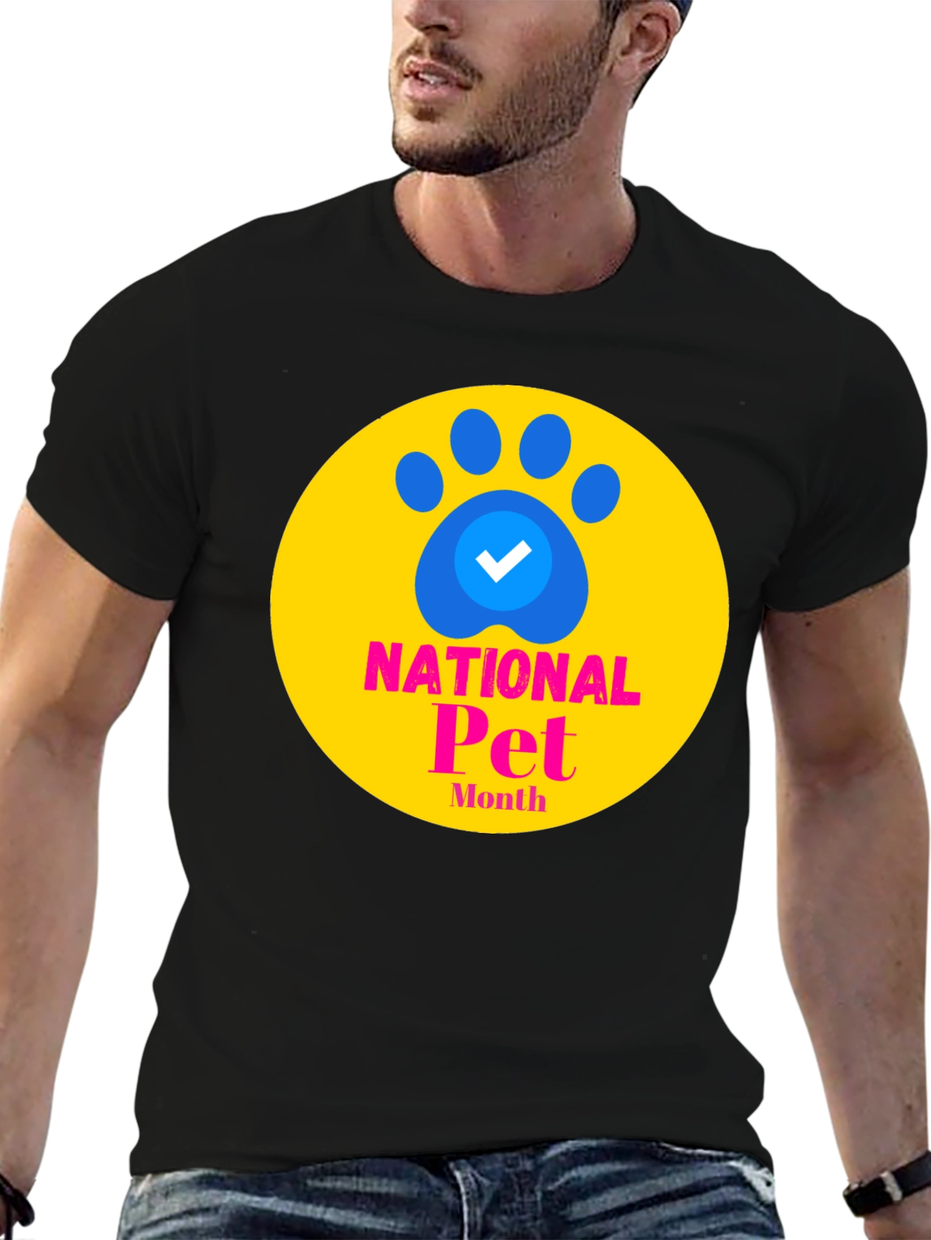 National Pet Month Graphic Tee - Black