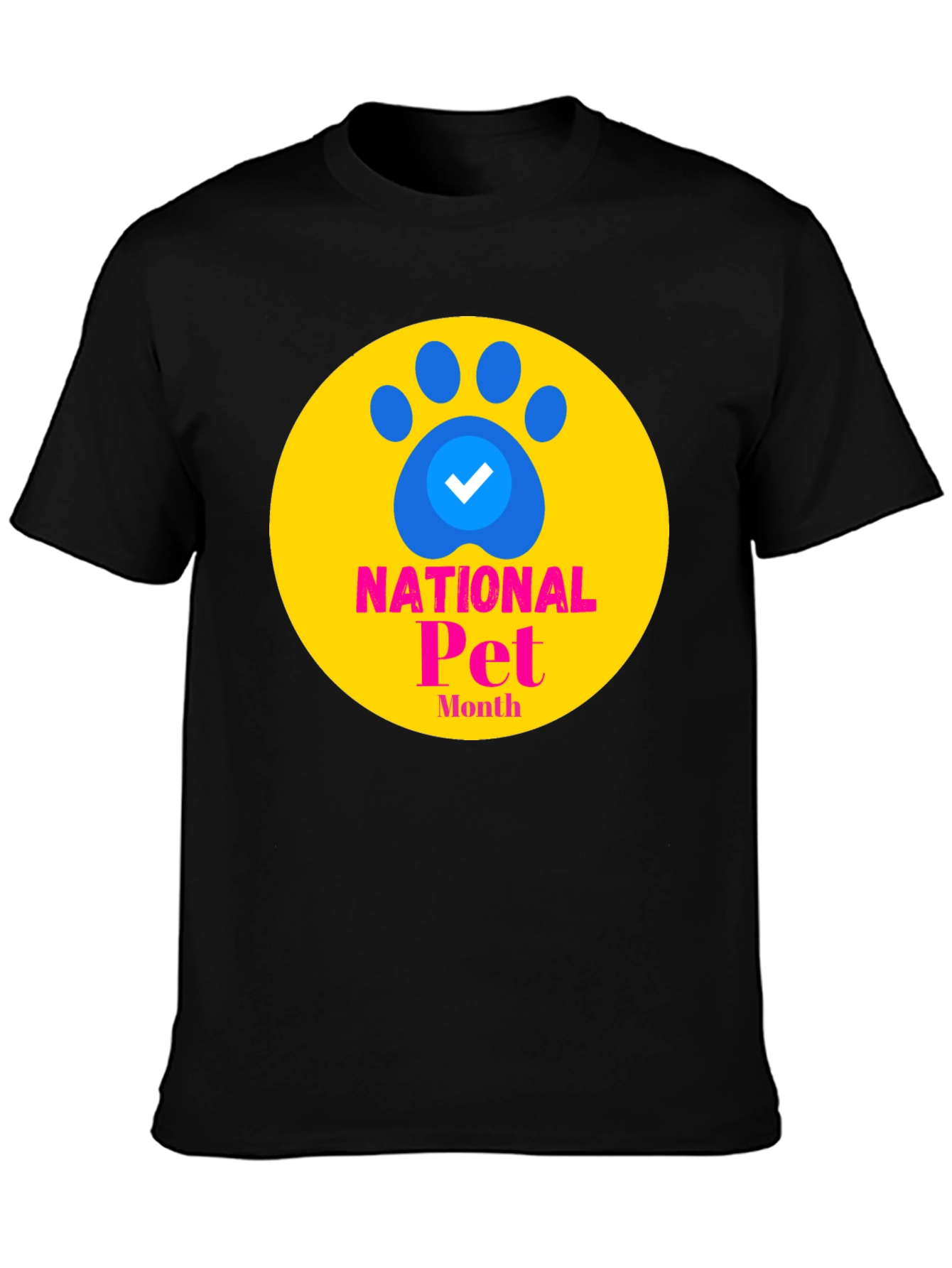 National Pet Month Graphic Tee - Black