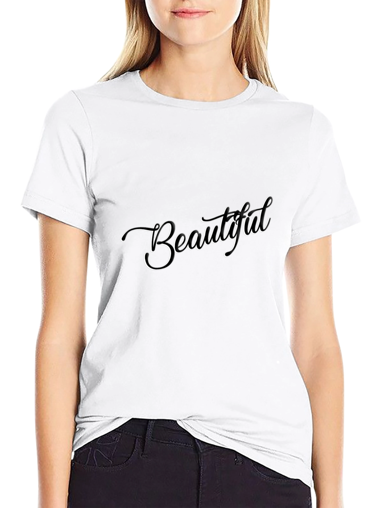 Beautiful Script Black T-Shirt