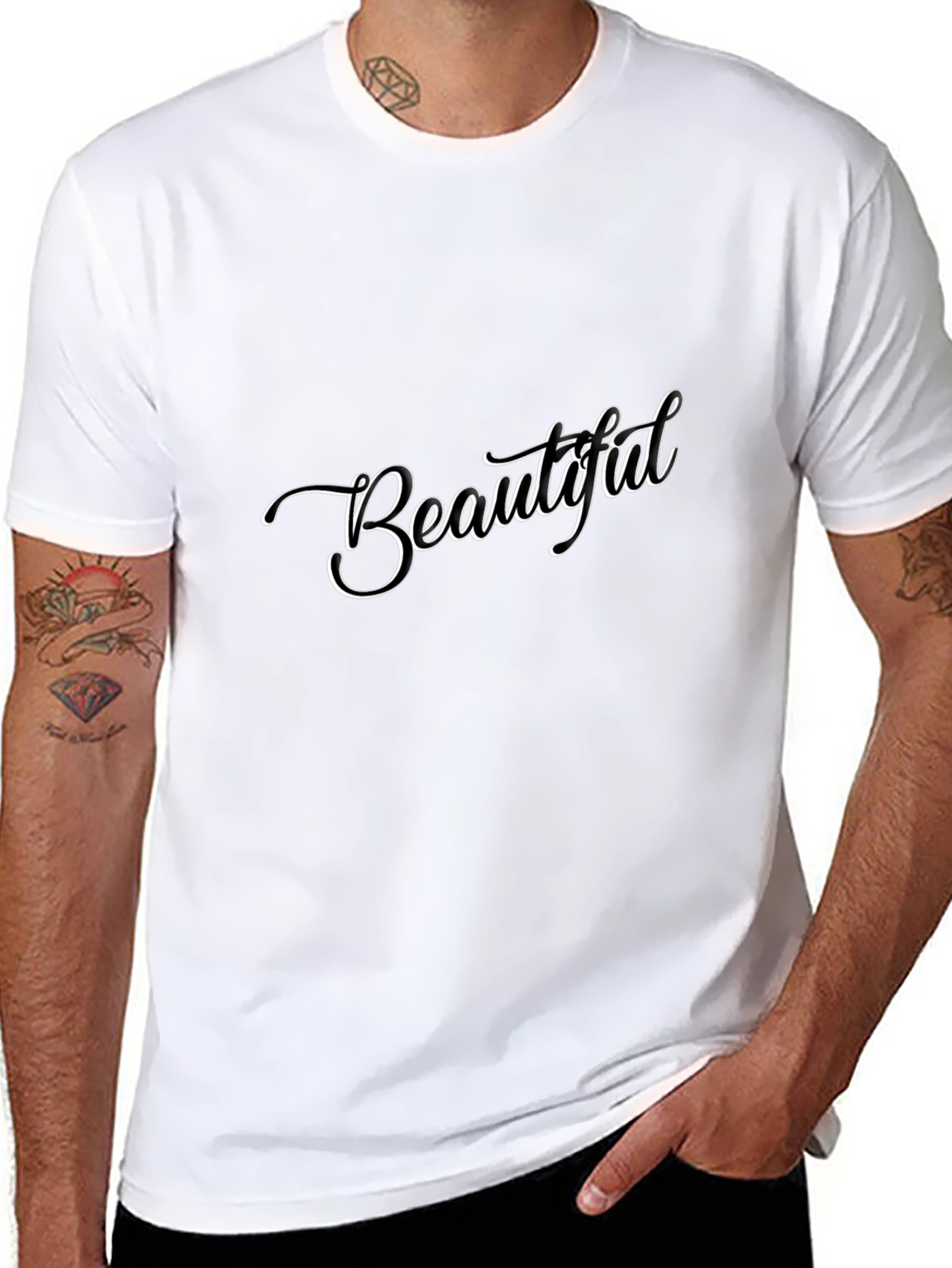 Beautiful Script Black T-Shirt