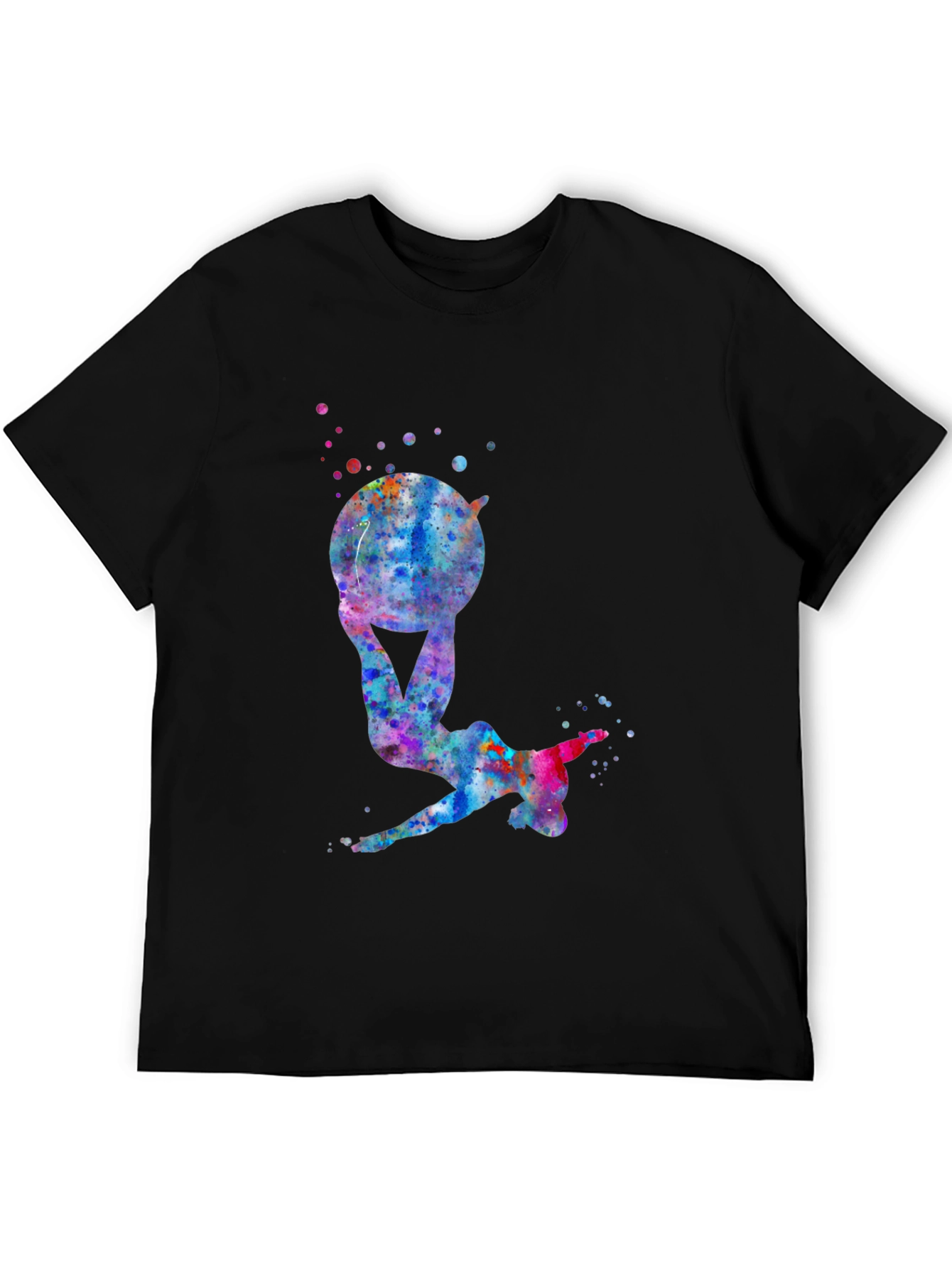 Gymnast Watercolor Black T-Shirt