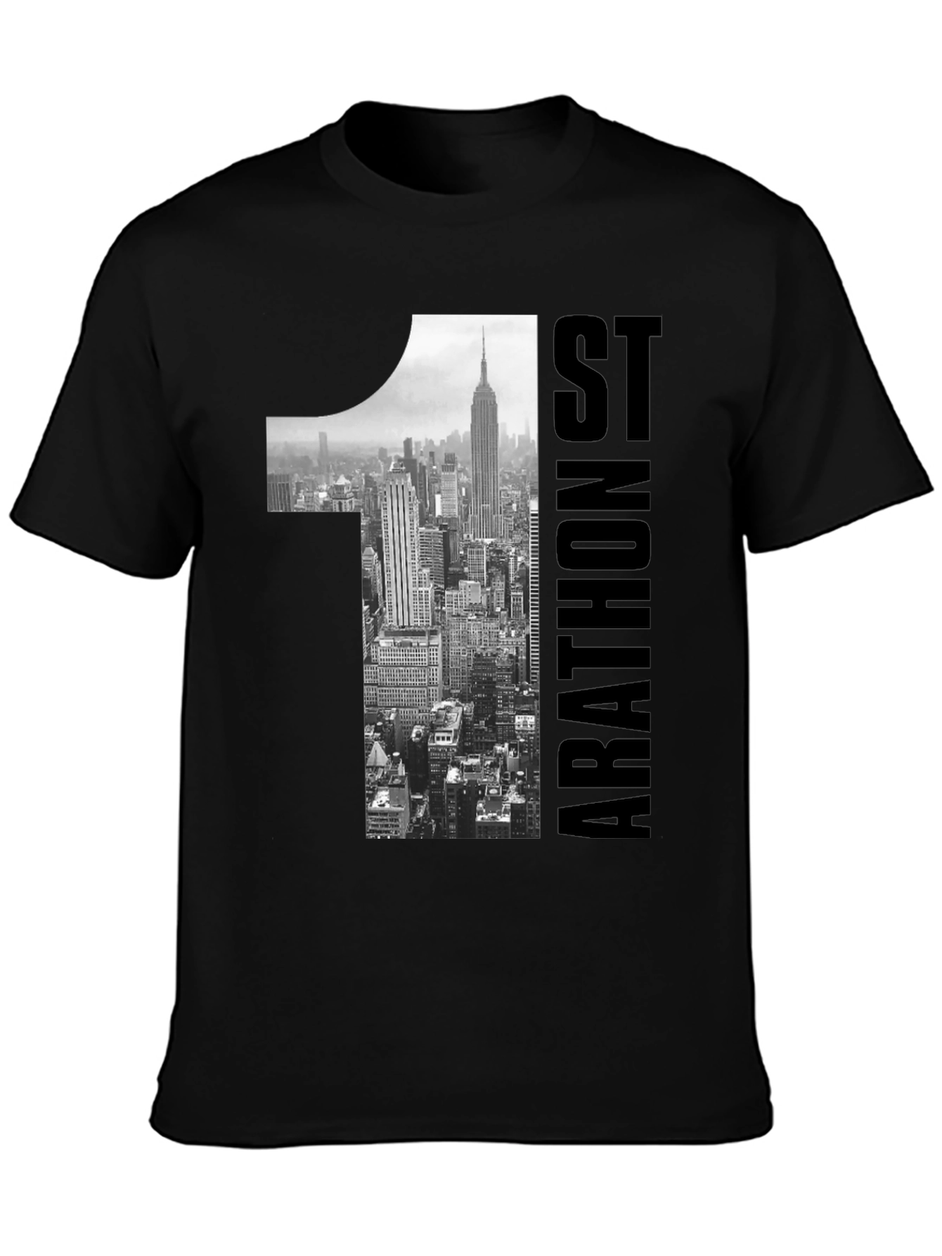 NYC Marathon T-Shirt - Black Cotton Blend
