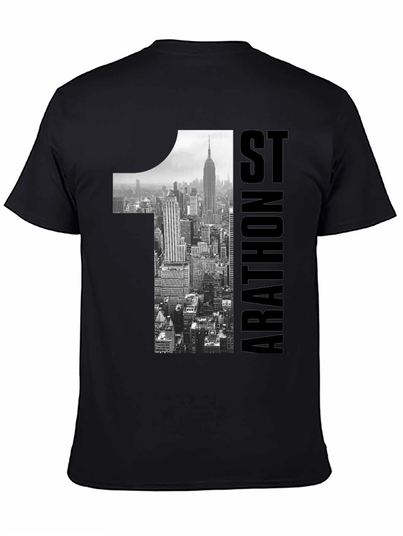 NYC Marathon T-Shirt - Black Cotton Blend