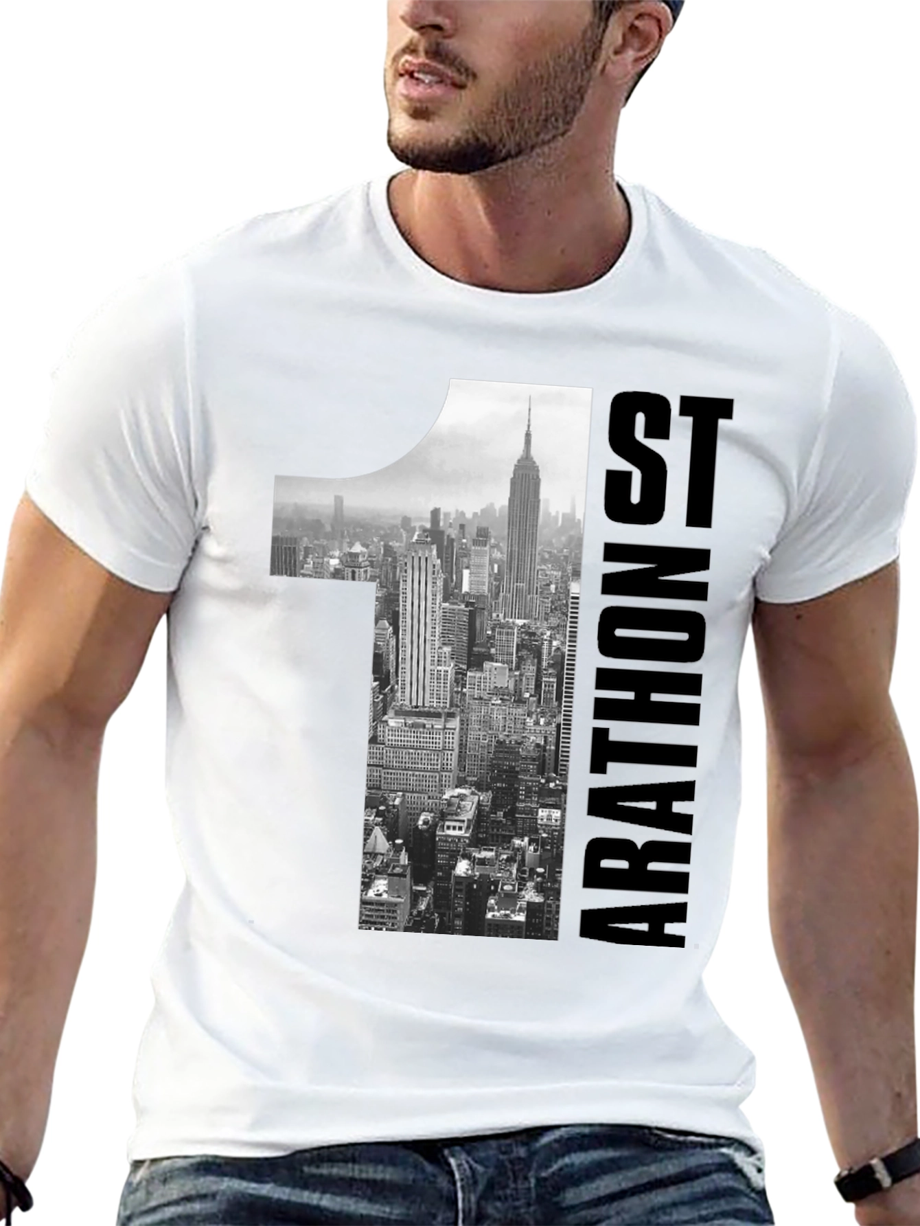 NYC Marathon T-Shirt - Black Cotton Blend