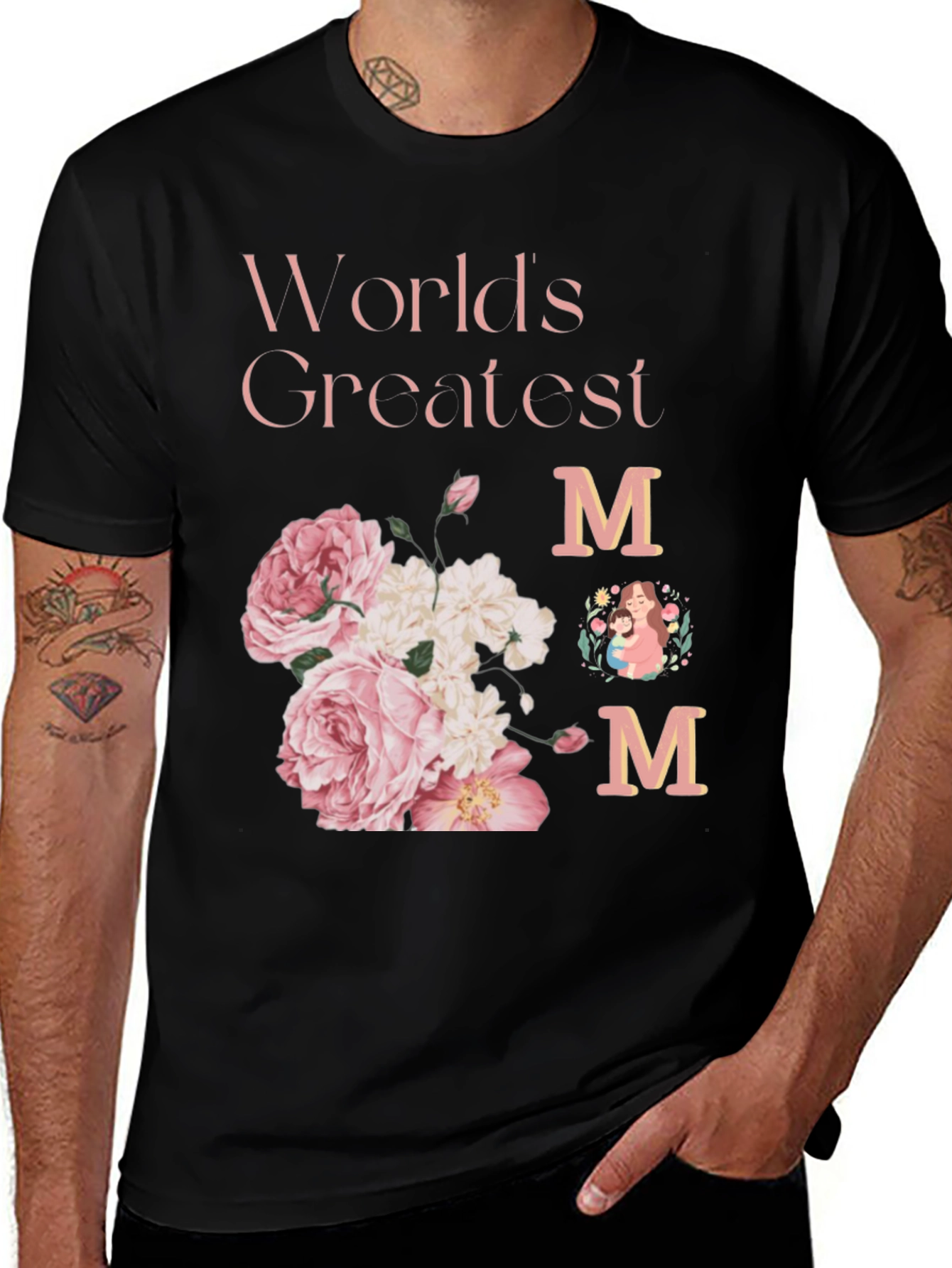 Worlds Greatest Mom Floral T-Shirt