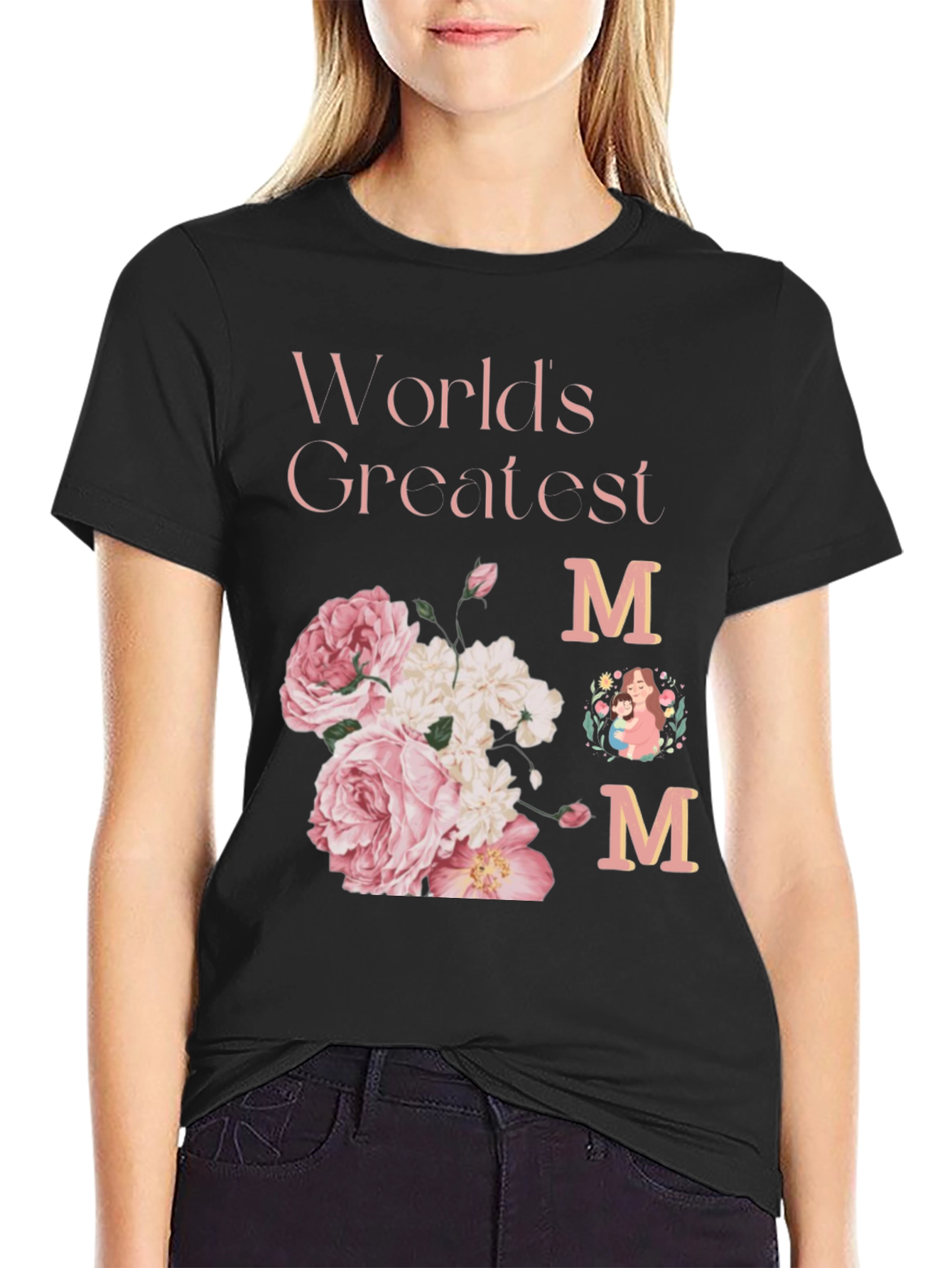 Worlds Greatest Mom Floral T-Shirt