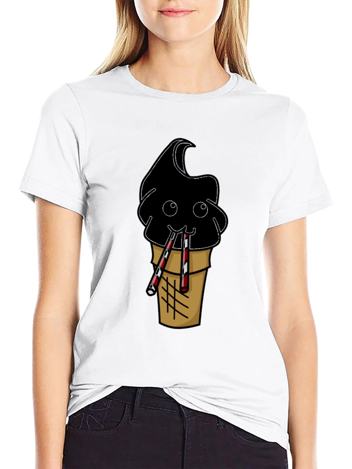 Black Ice Cream Cone Graphic Tee