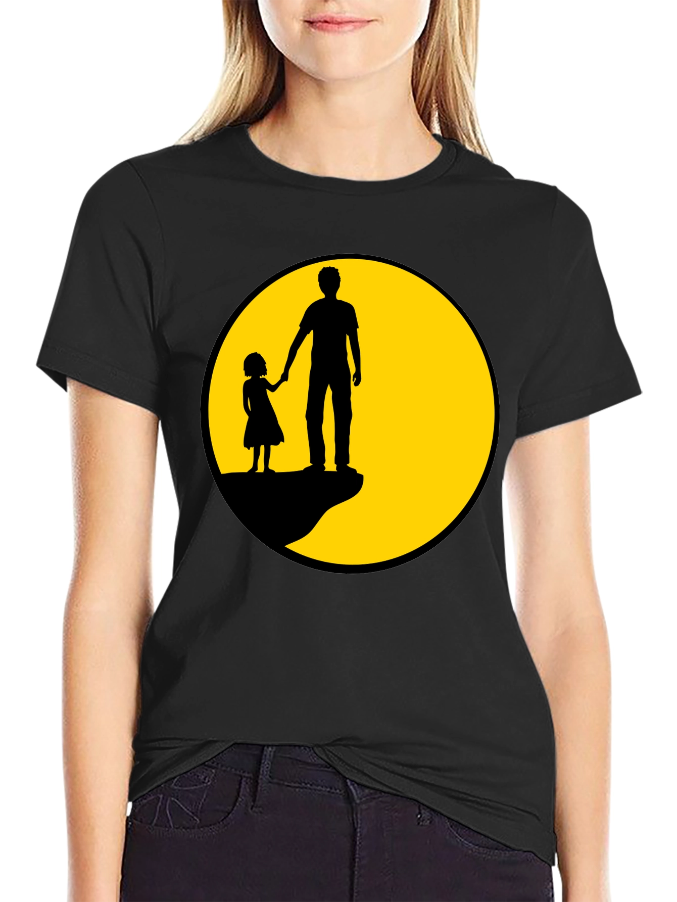 Father & Daughter Black Graphic Tee