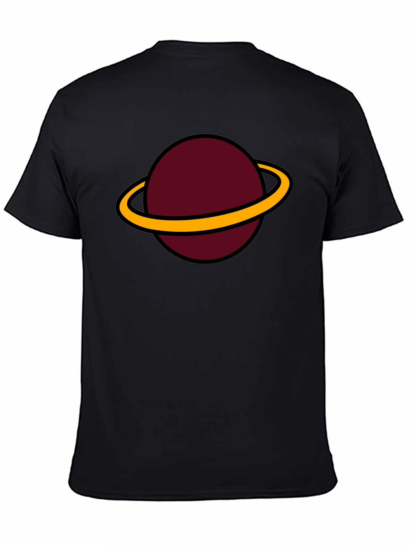 Planet Saturn Graphic Tee - Classic Black