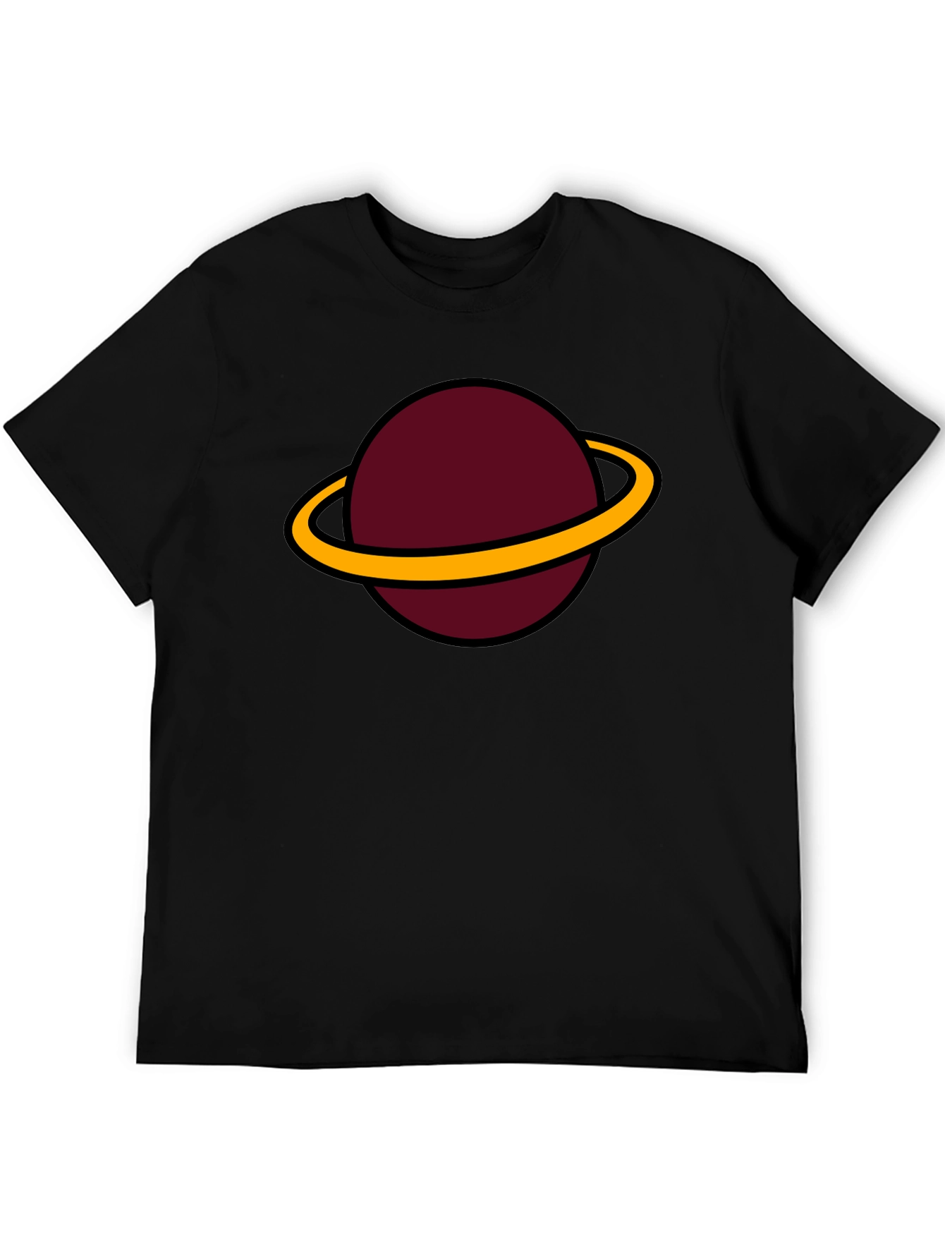 Planet Saturn Graphic Tee - Classic Black
