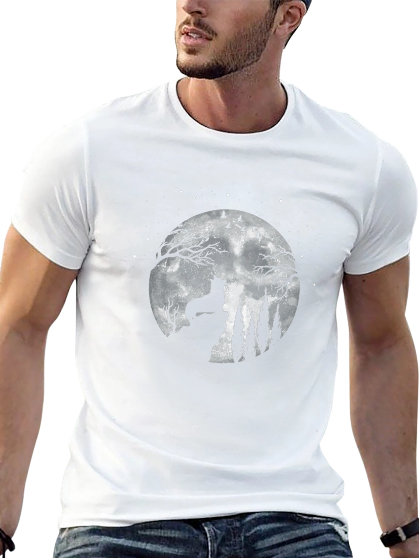 Wolf Moon Black Graphic Tee