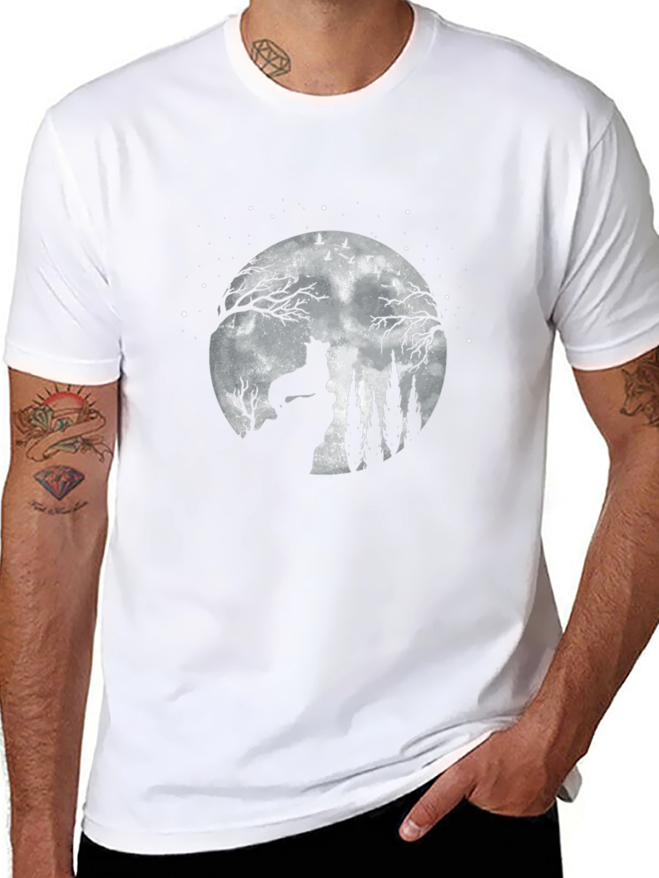 Wolf Moon Black Graphic Tee
