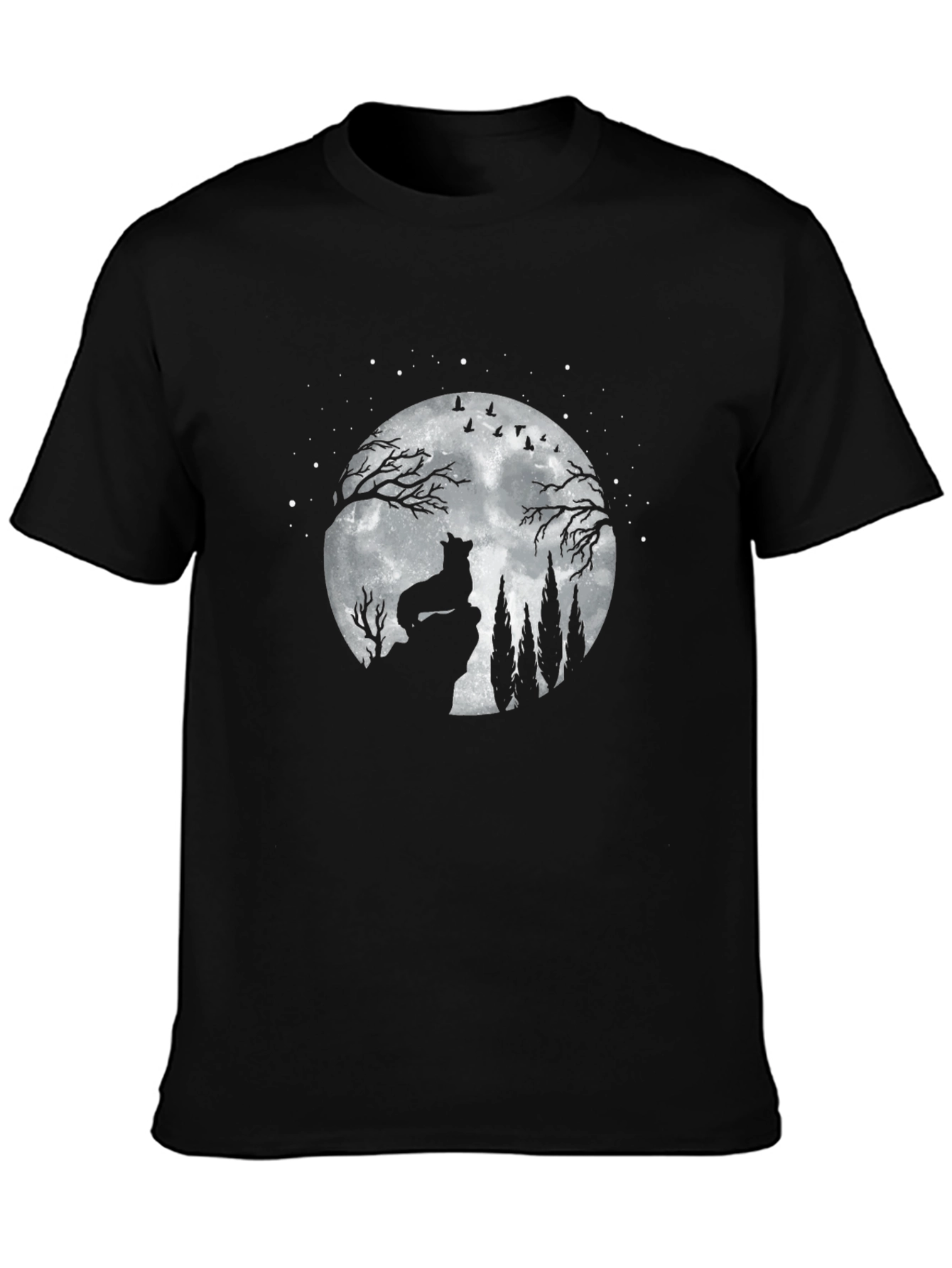 Wolf Moon Black Graphic Tee