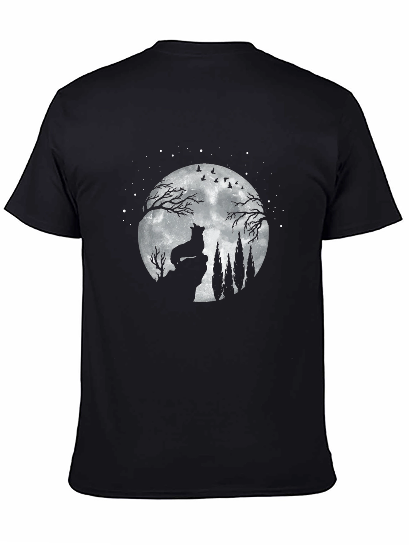 Wolf Moon Black Graphic Tee