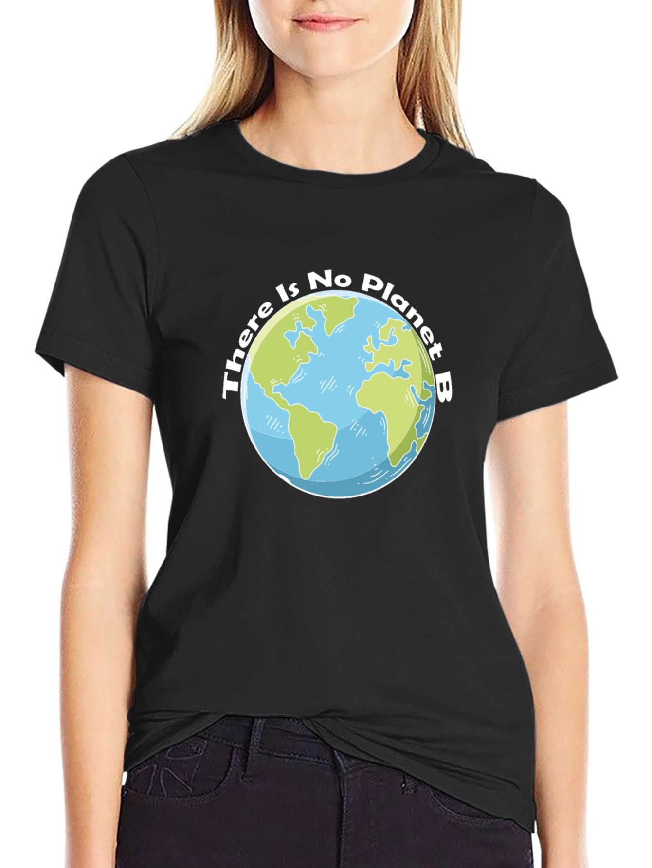 No Planet B Earth Graphic Tee - Black Cotton