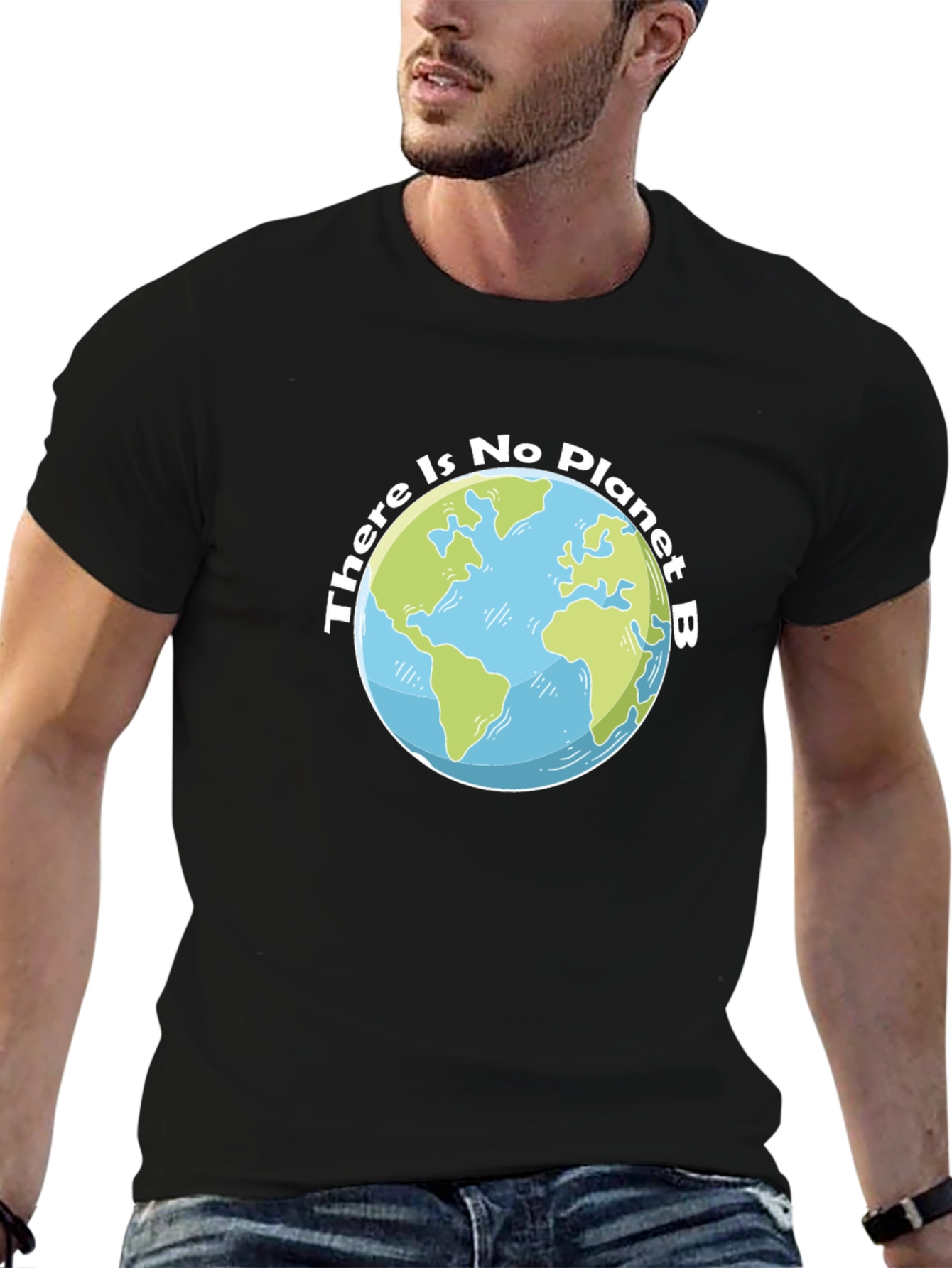 No Planet B Earth Graphic Tee - Black Cotton