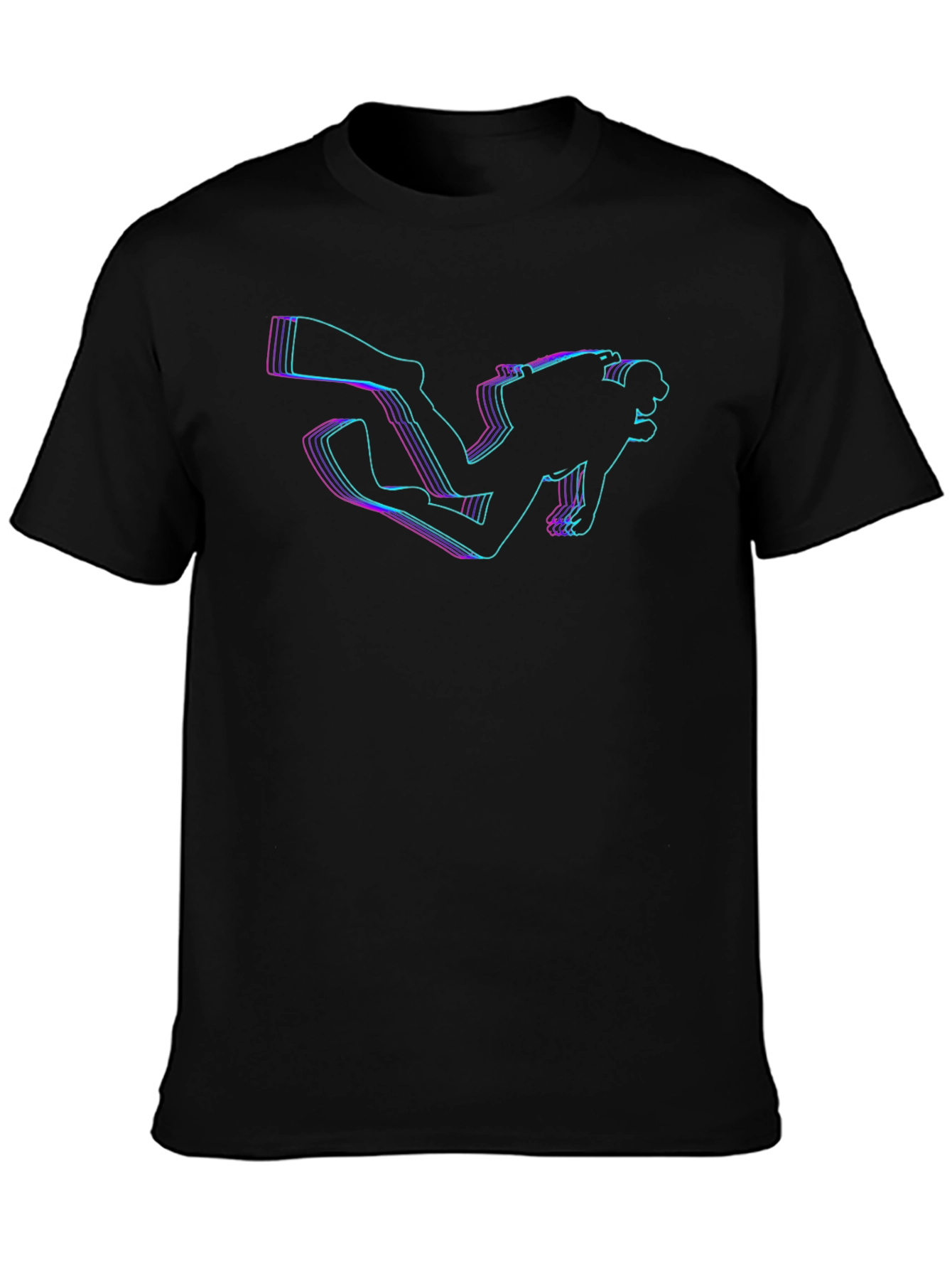 Diver Glitch Graphic T-Shirt - Premium Cotton Tee