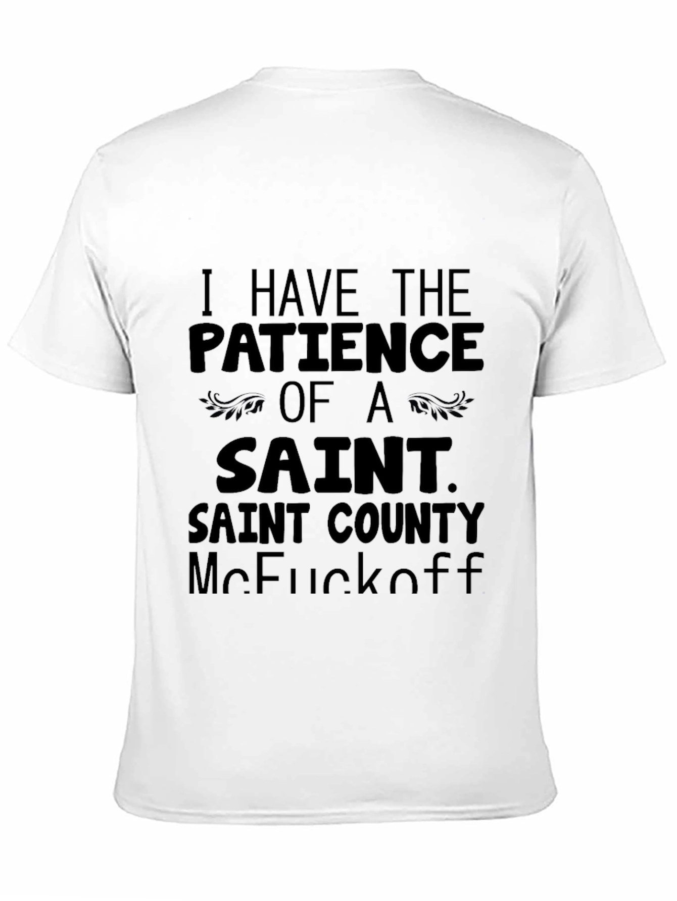 Funny Saint Patience Graphic Tee - Black