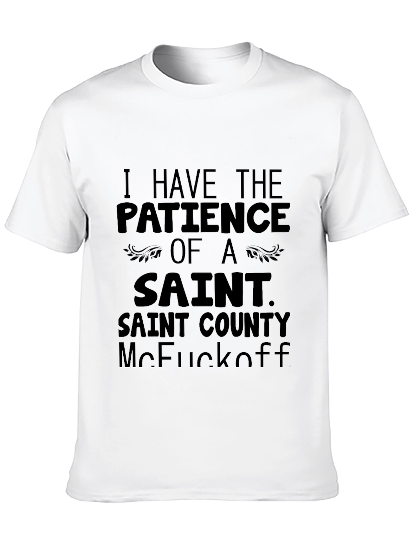 Funny Saint Patience Graphic Tee - Black